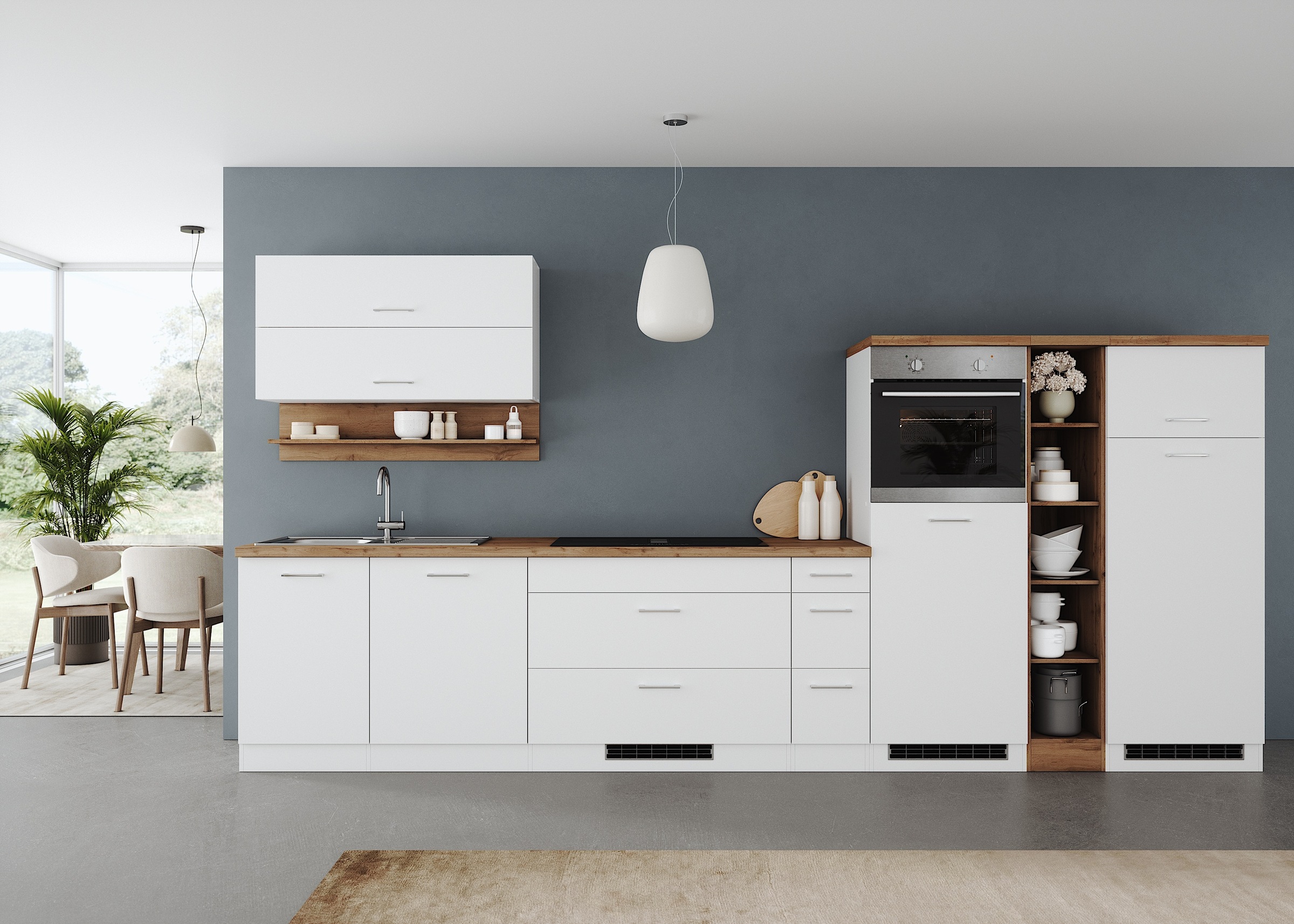 KOCHSTATION Küchenzeile "KS-Milan", Breite 390 cm, wahlweise mit E-Geräten, günstig online kaufen
