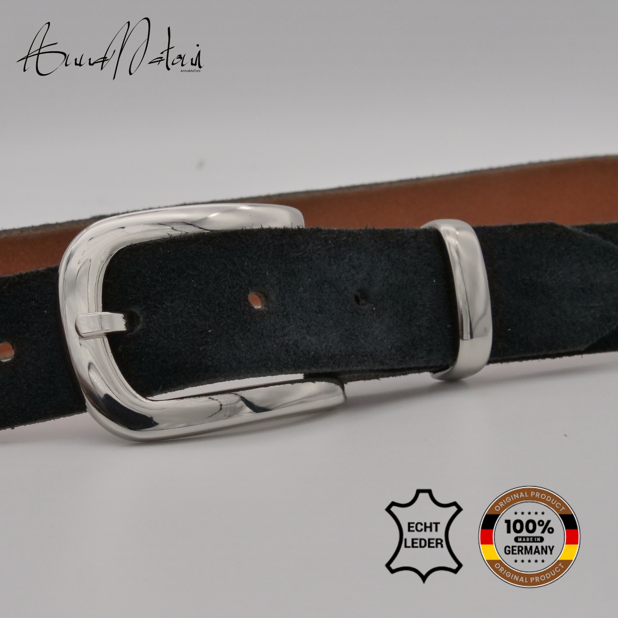 AnnaMatoni Ledergürtel "AnnaMatoni Damen Ledergürtel in hochwertigem Velour günstig online kaufen