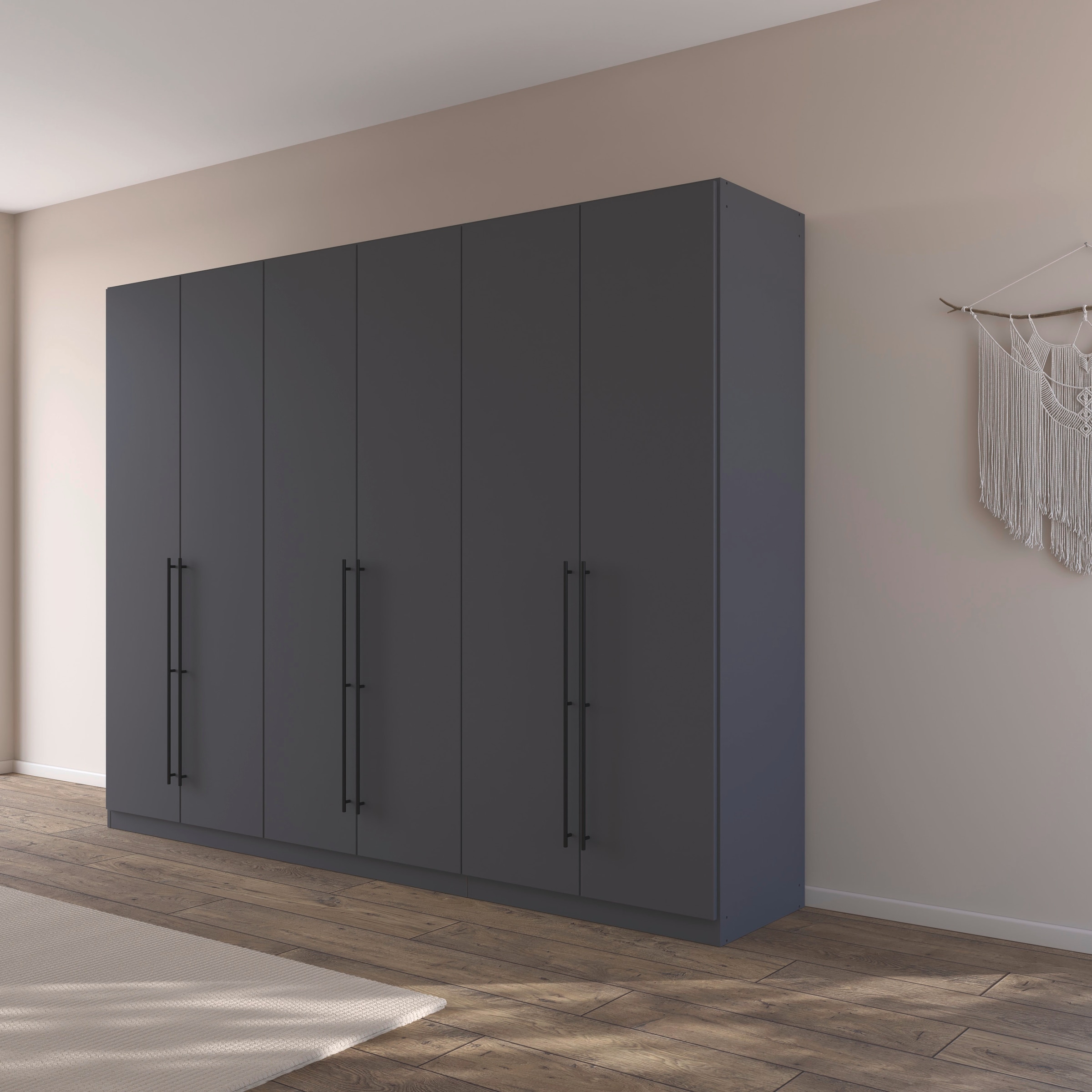 rauch Kleiderschrank, (in 3 verschiedenen Ausstattungen BASIC/CLASSIC/PREMIUM), mit hochwertigen Stangengriffen in Schwarz aus Metall MADE IN GERMANY