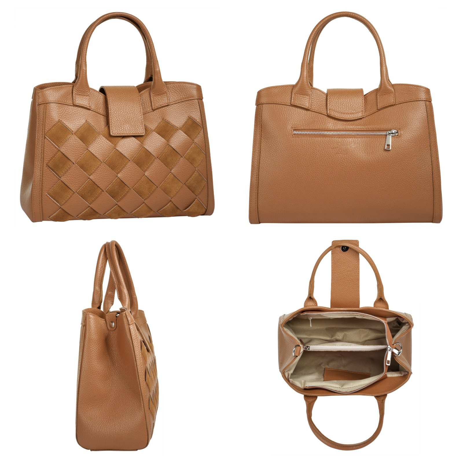 Samantha Look Henkeltasche, echt Leder, Made in Italy