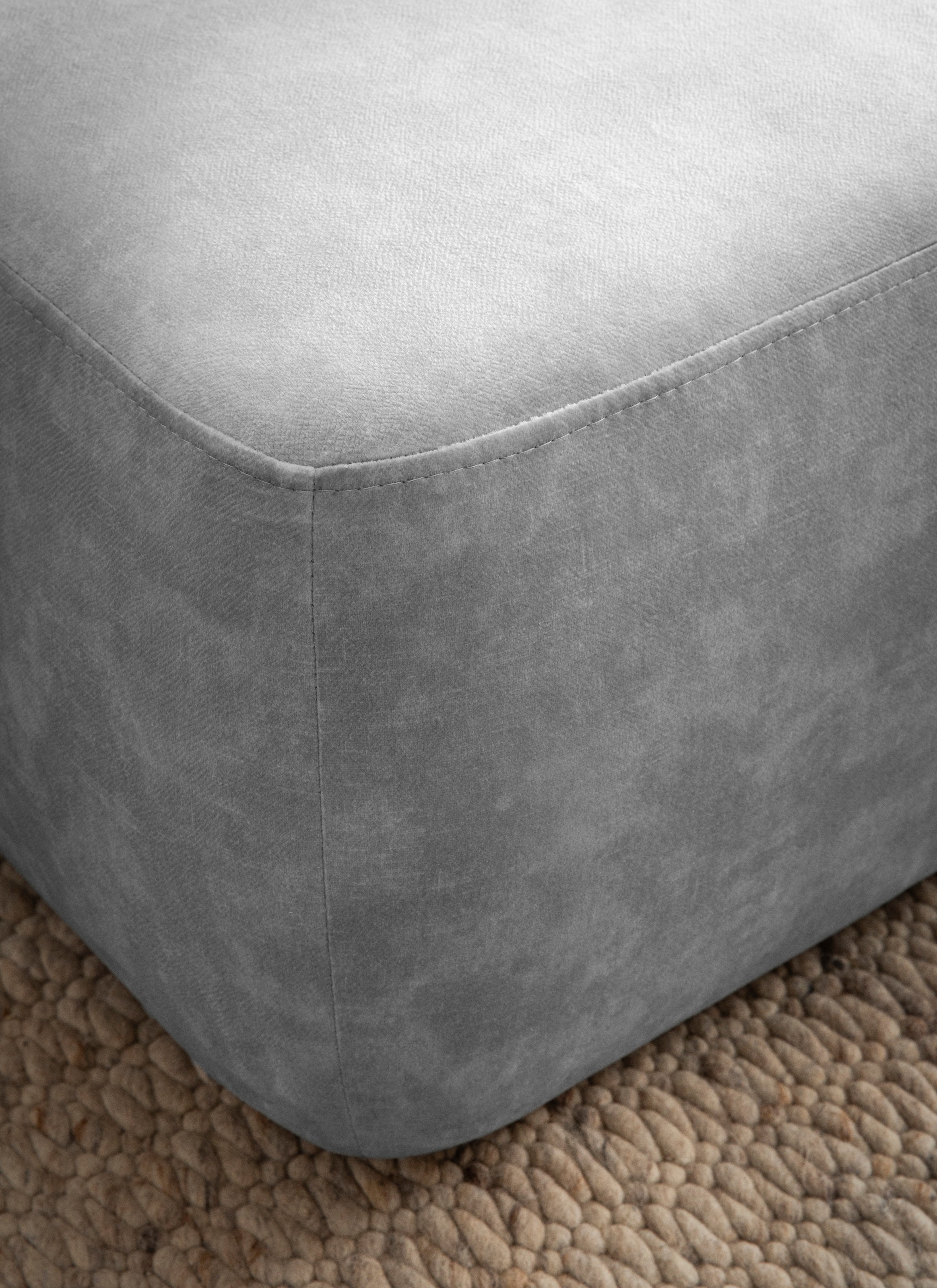 Home Affaire Torge Upholstered Stool Silver Grey 100x68x42cm 3