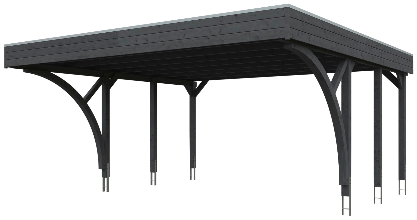 Skanholz Doppelcarport "Friesland Set 8" Massivholz 514 cm dunkelgrau