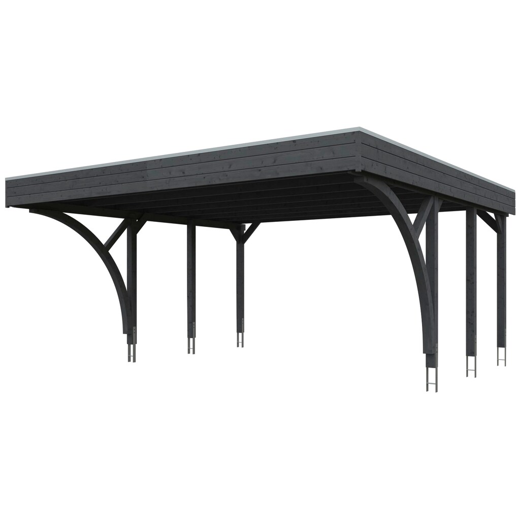 Skanholz Doppelcarport »Friesland Set 8«, Fichtenholz, 514 cm, dunkelgrau