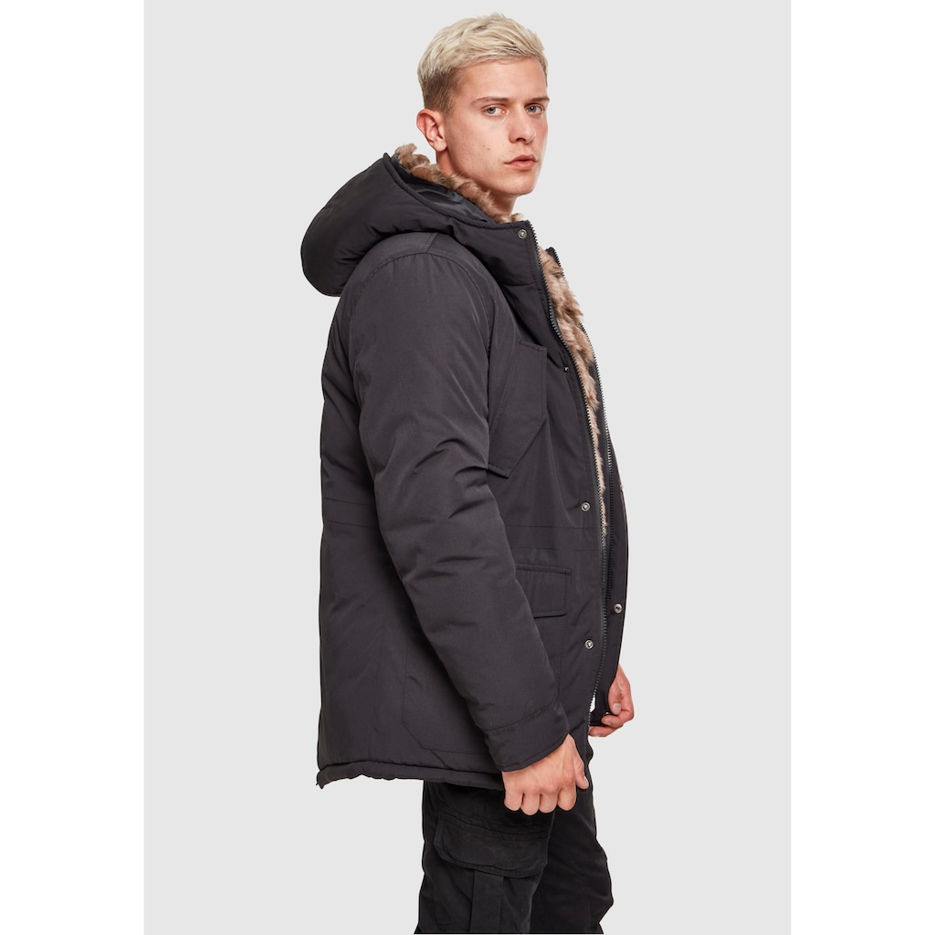 URBAN CLASSICS Wintermantel »Urban Classics Herren Hooded Faux Fur Parka«