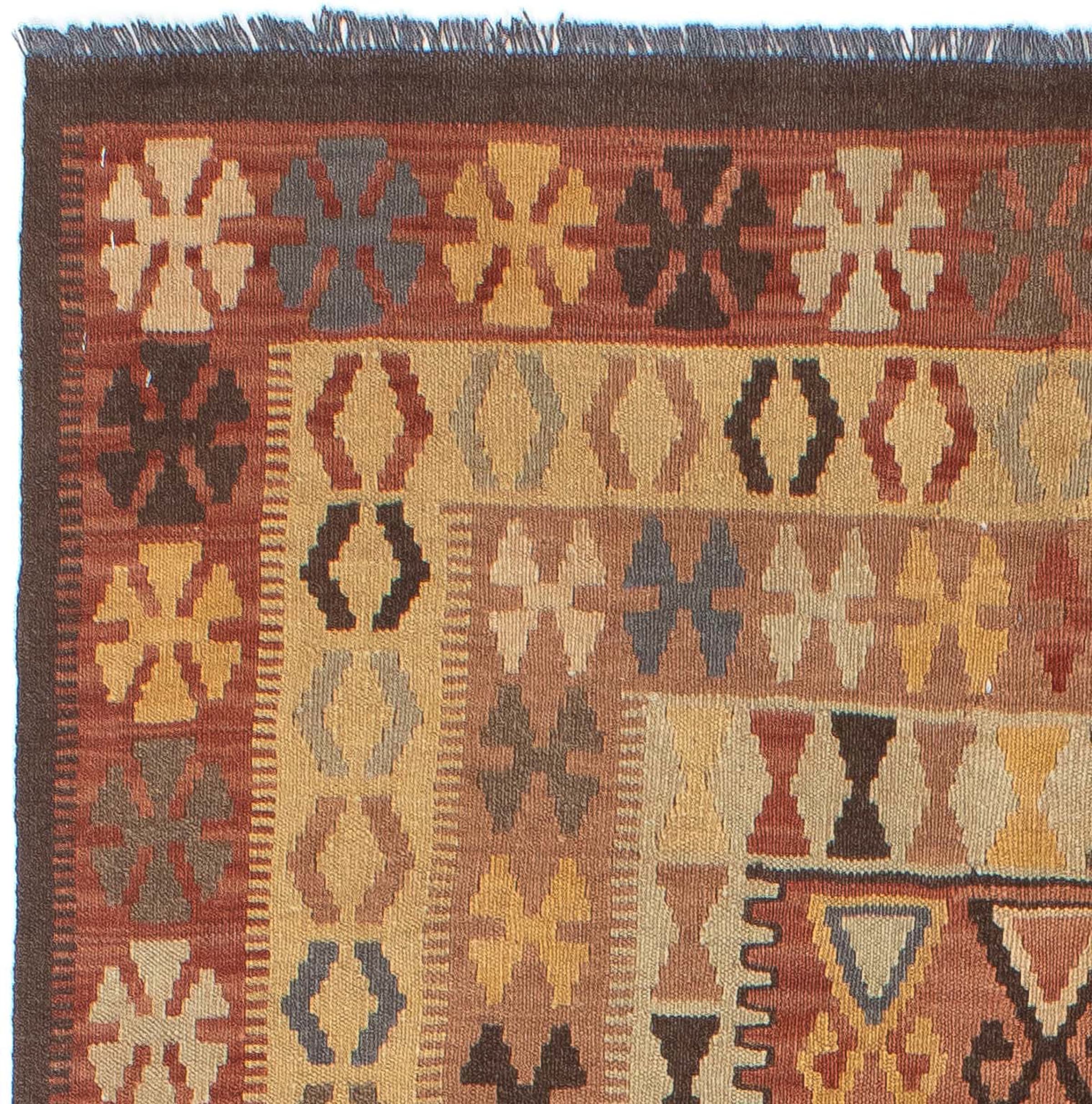 morgenland Wollteppich »Kelim - Oriental - 204 x 130 cm - mehrfarbig«, rechteckig, Wohnzimmer, Einzelstück