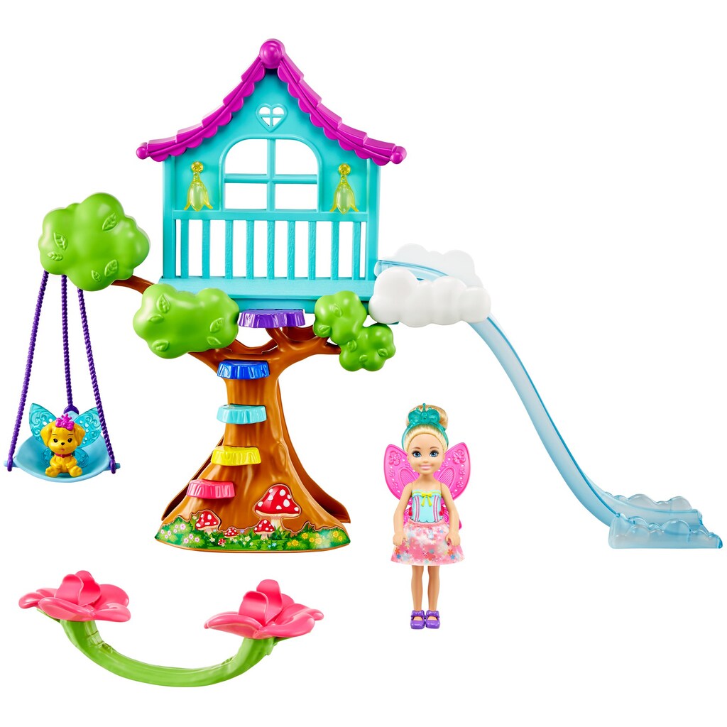 Barbie Puppenhaus »Dreamtopia Chelsea Feen-Baumhaus-Spielset mit Puppe«