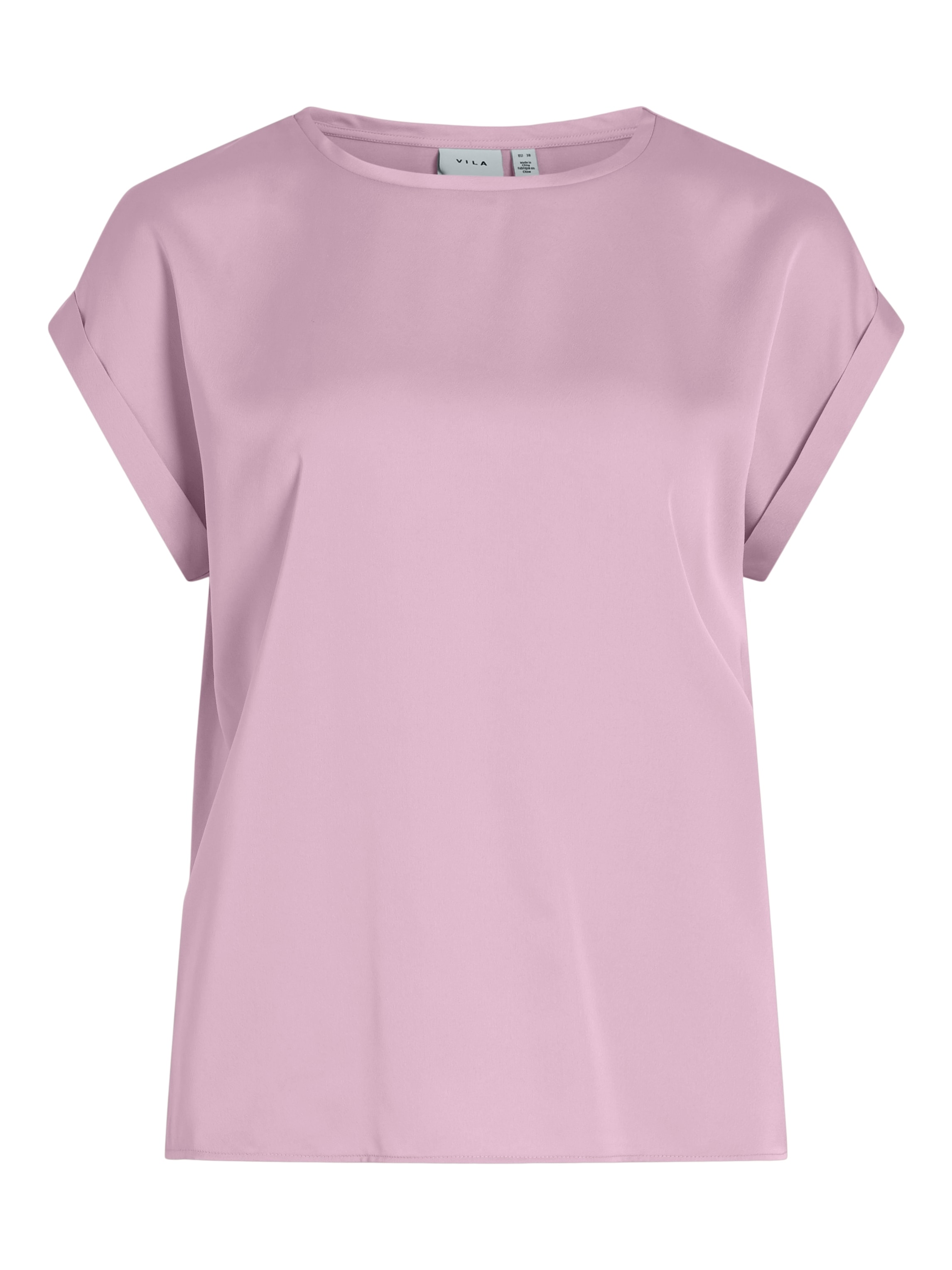 Vila Kurzarmshirt »VIELLETTE S/S SATIN TOP - NOOS«, Satin Optik