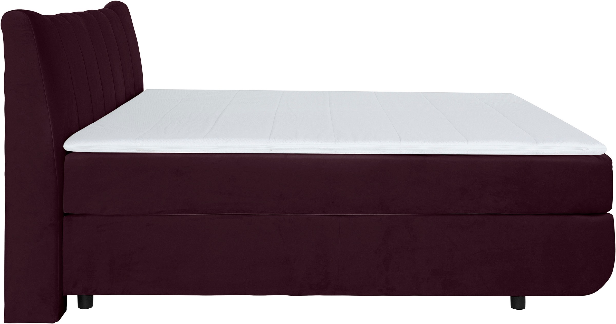 Boxspringbett HOME AFFAIRE "Océane", lila, B:190cm L:221cm, Komplettbetten, Boxspringbett, Bodenfrei- wirkt freischwebend, verschiedene Härtegrade (auch H4) 3