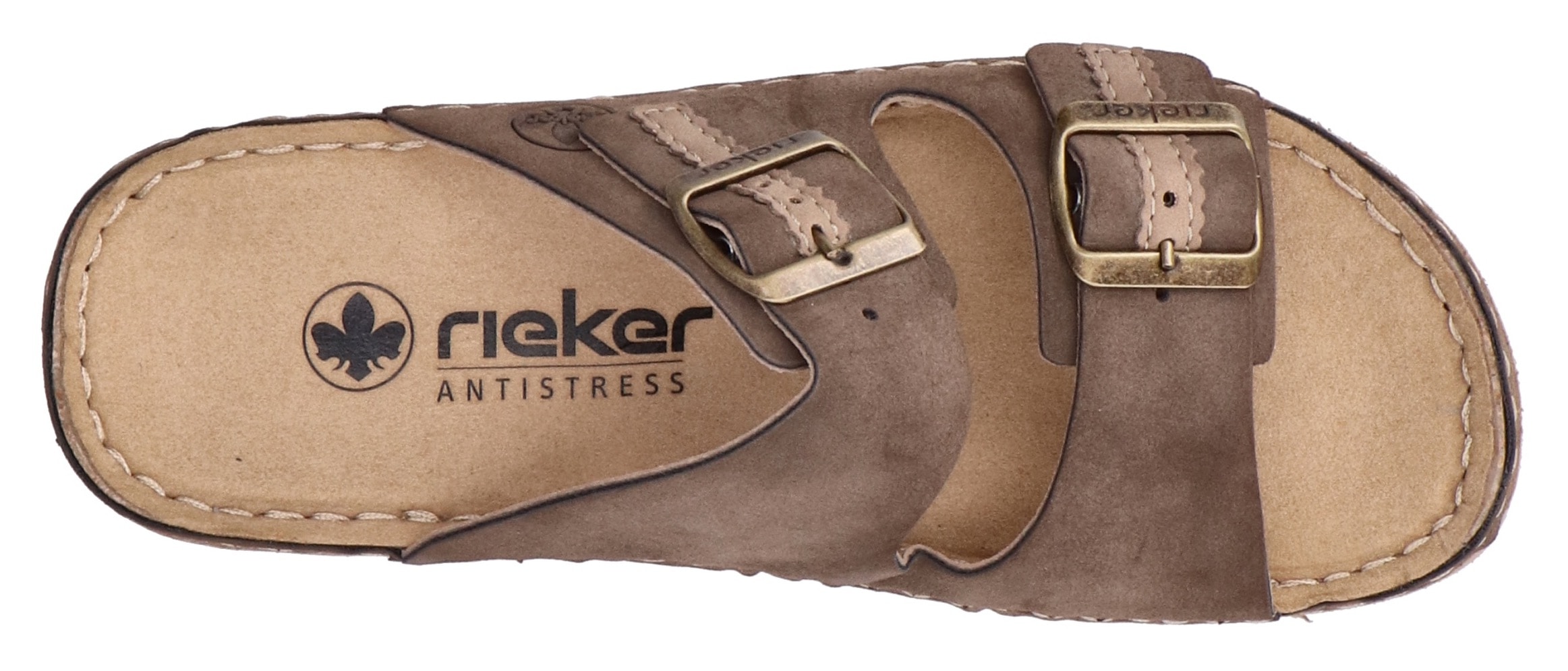 Rieker Pantolette, Sommerschuh, Schlappen, Hausschuh mit verstellbaren Schnallen