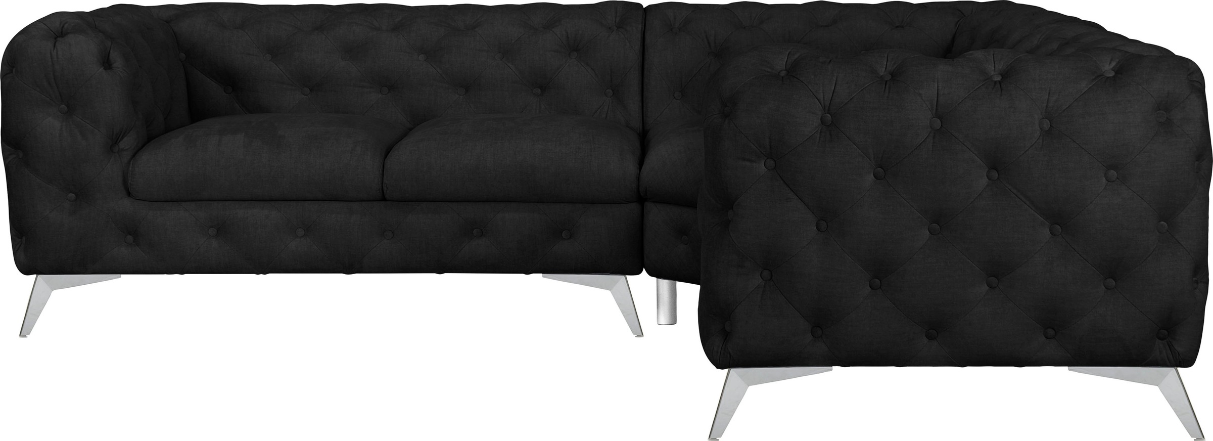 Leonique Chesterfield-Sofa "Ecksofa GLYNIS L-Form mit Wellenunterfederung, günstig online kaufen