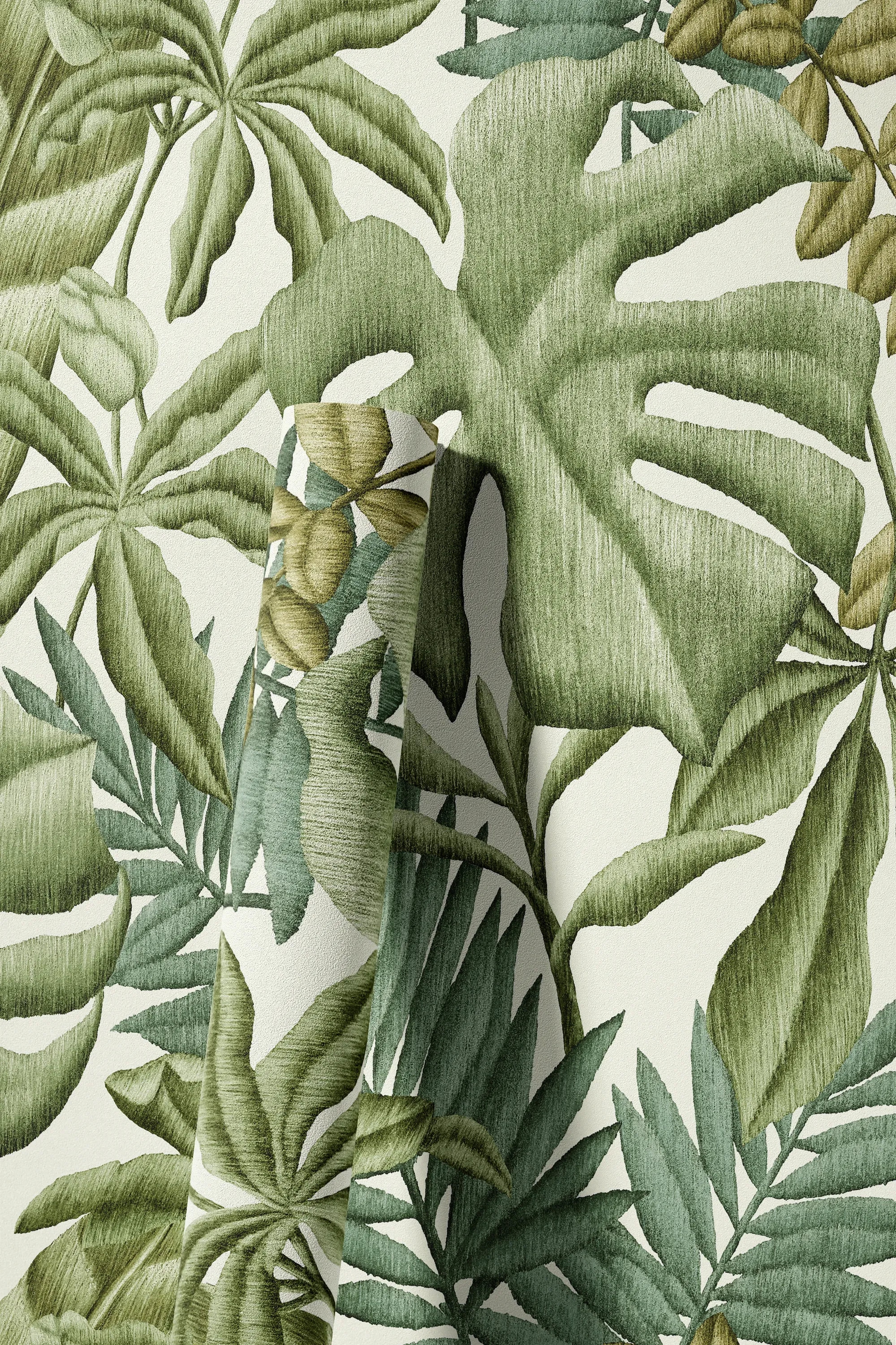 living walls Vliestapete »LIMITED – Green Jungle Fototapete« botanisch | naturalistisch | tropisch leicht strukturiert Dichtes Dschungelmotiv mit lebendigen grünen Blättern