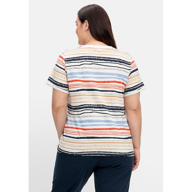 Sheego T-Shirt »Große Größen«, mit Schnürung am Ausschnitt kaufen | BAUR