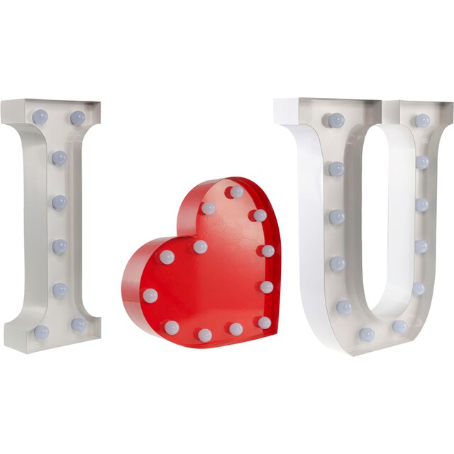 MARQUEE LIGHTS LED Dekolicht »Heart«, 12 flammig-flammig, Wandlampe,  Tischlampe Heart mit 12 festverbauten LEDs - 23x23 cm bestellen | BAUR