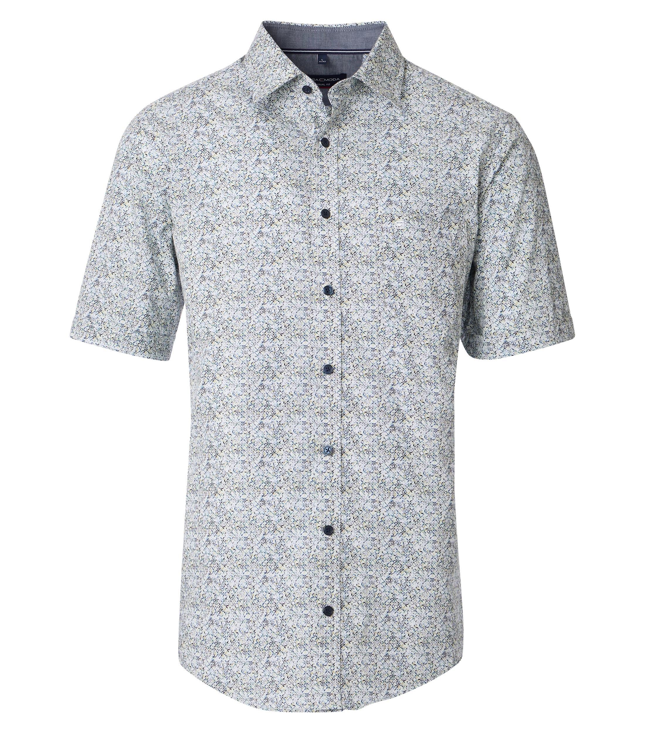 Langarmhemd CASAMODA "CASAMODA Freizeithemd Print", Herren, Gr. XXL, Normalgrößen, grün (hellgrün), 100% Baumwolle, bedruckt, lässig geschnitten, Hemden