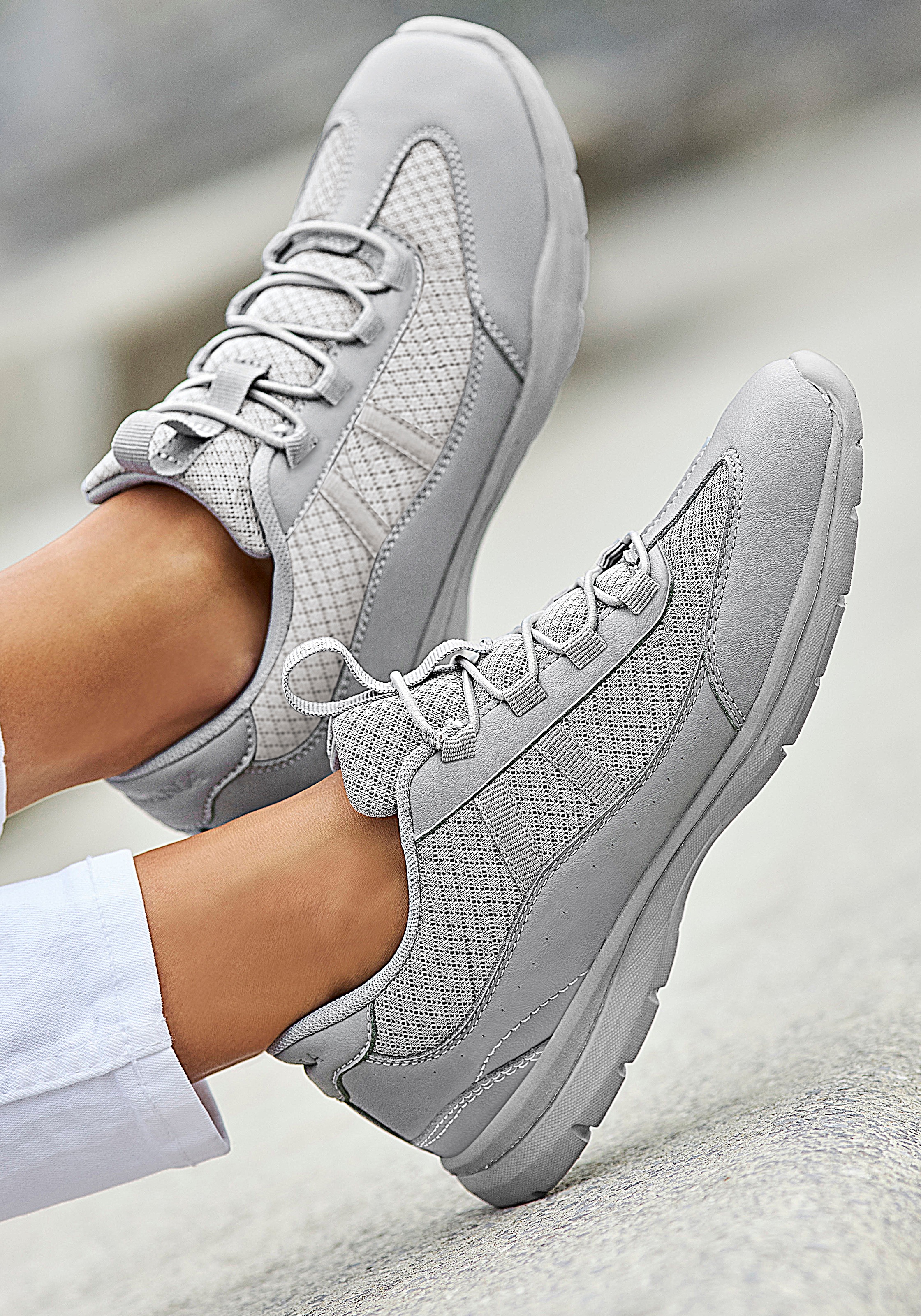 Thumbnail - LASCANA Sneaker "Freizeitschuh, Halbschuh," zum Reinschlüpfen mit elastischen Schnürbändern VEGAN