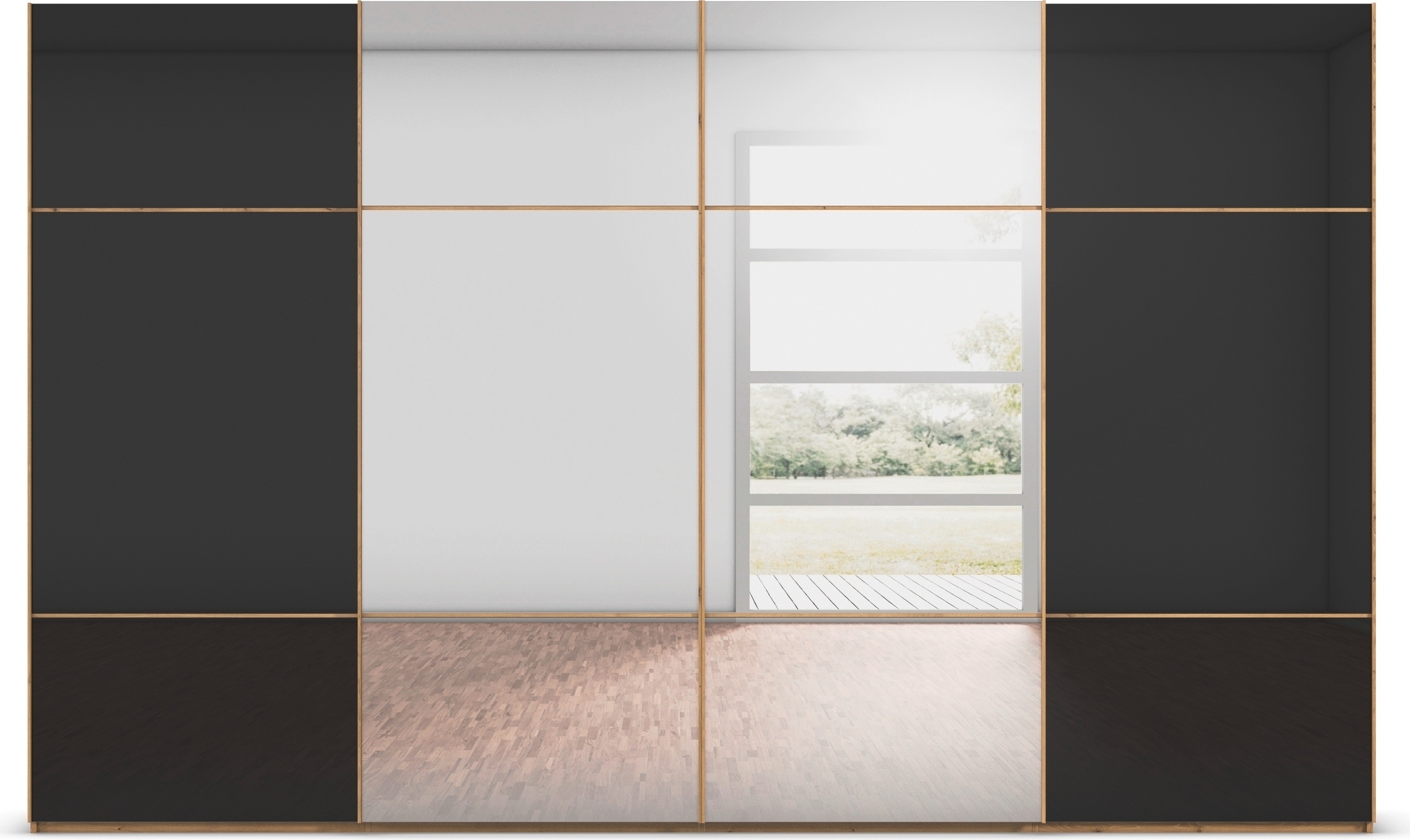 Thumbnail - rauch Schwebetürenschrank "Kleiderschrank Schrank Garderobe Schlafzimmerschrank SCALE-TRIO", edle dreigeteilte Front mit...