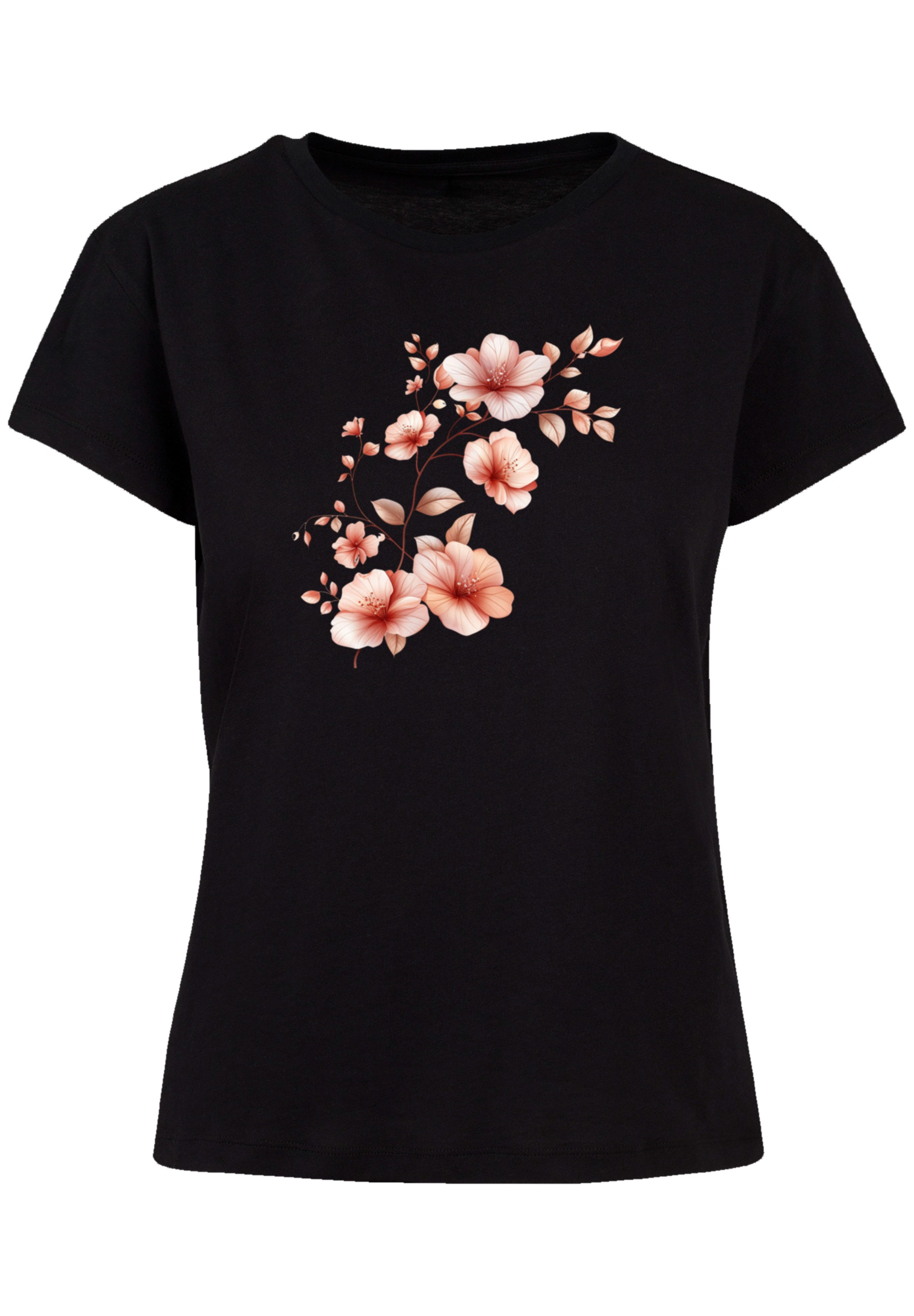 F4NT4STIC T-Shirt »Rosa Blumenzweig 3D«, Premium Qualität