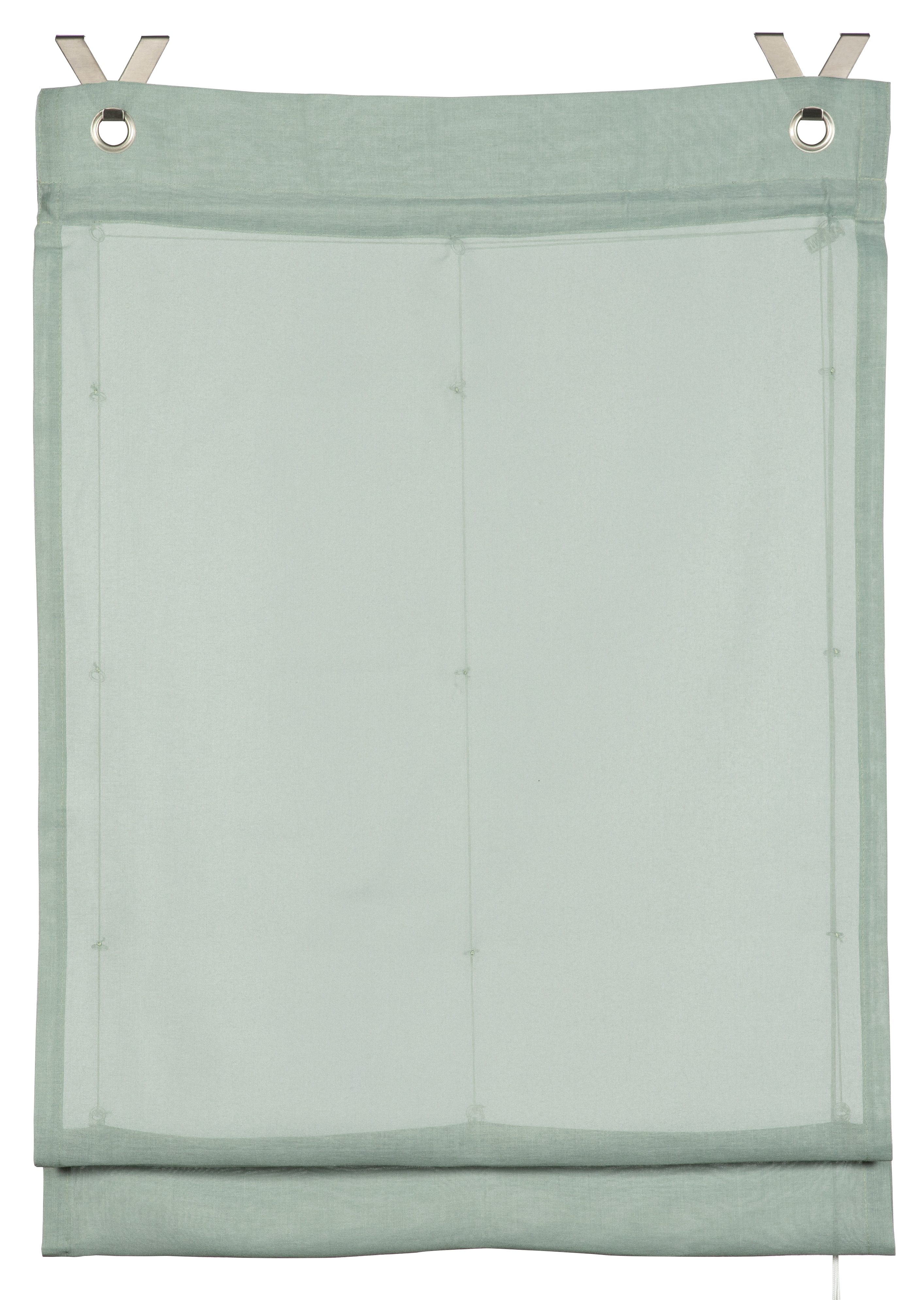 GARDINIA Raffrollo "GRS Zen Silence" mit Hakenaufhängung ohne Bohren freihängend Stoff aus 50 % recyceltes Polyester