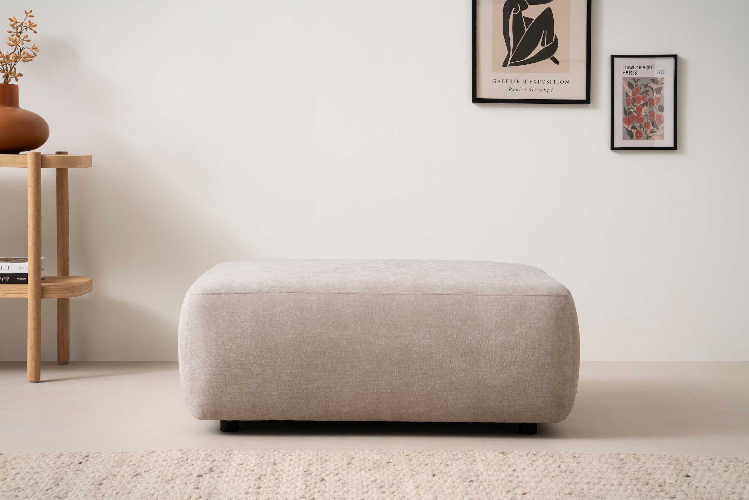 Home affaire Polsterhocker "Torge, Hocker in Cord, Samtvelours oder Struktu günstig online kaufen