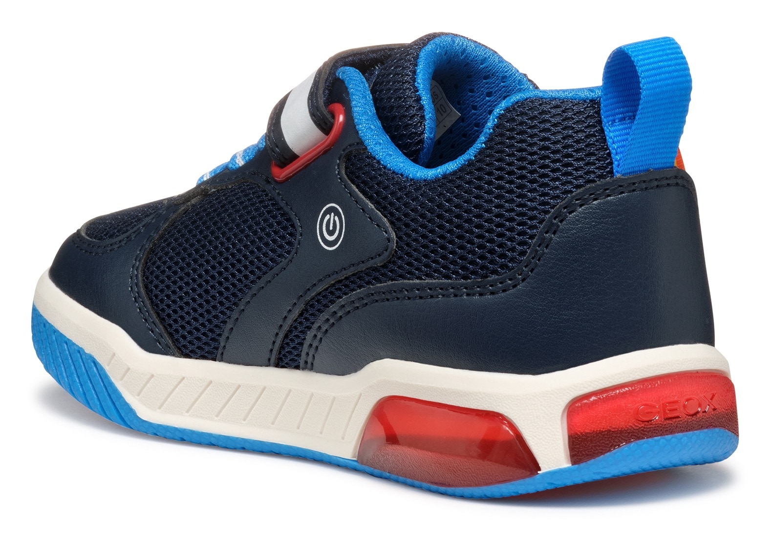 Geox Sneaker »J INEK BOY Blinkschuh«, Kindergartenschuh, Klettschuh mit Fahrzeug Motiv