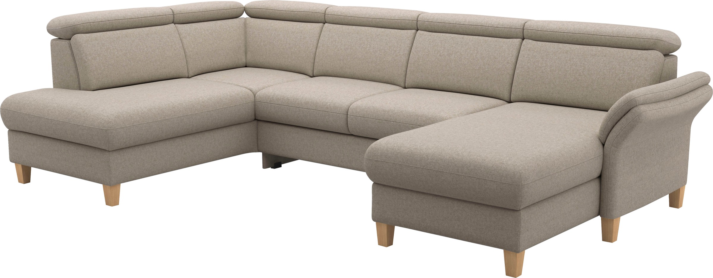 Thumbnail - Home affaire Wohnlandschaft "Glendale, U-Form" inkl. Kopfteilverstellung, wahlweise mit Vorziehsitz und Bettkasten