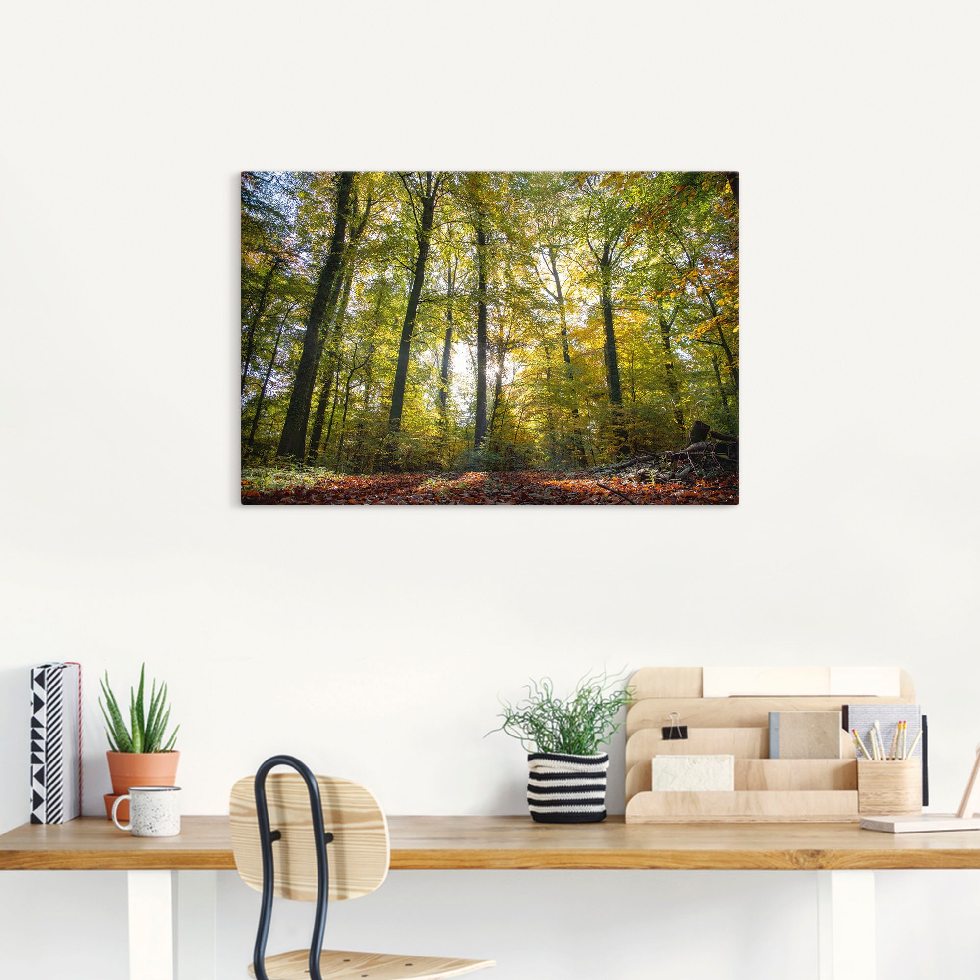 Artland Leinwandbild "Laubwald zum Herbst" Waldbilder 1 Stk. tlg. auf Holzr günstig online kaufen