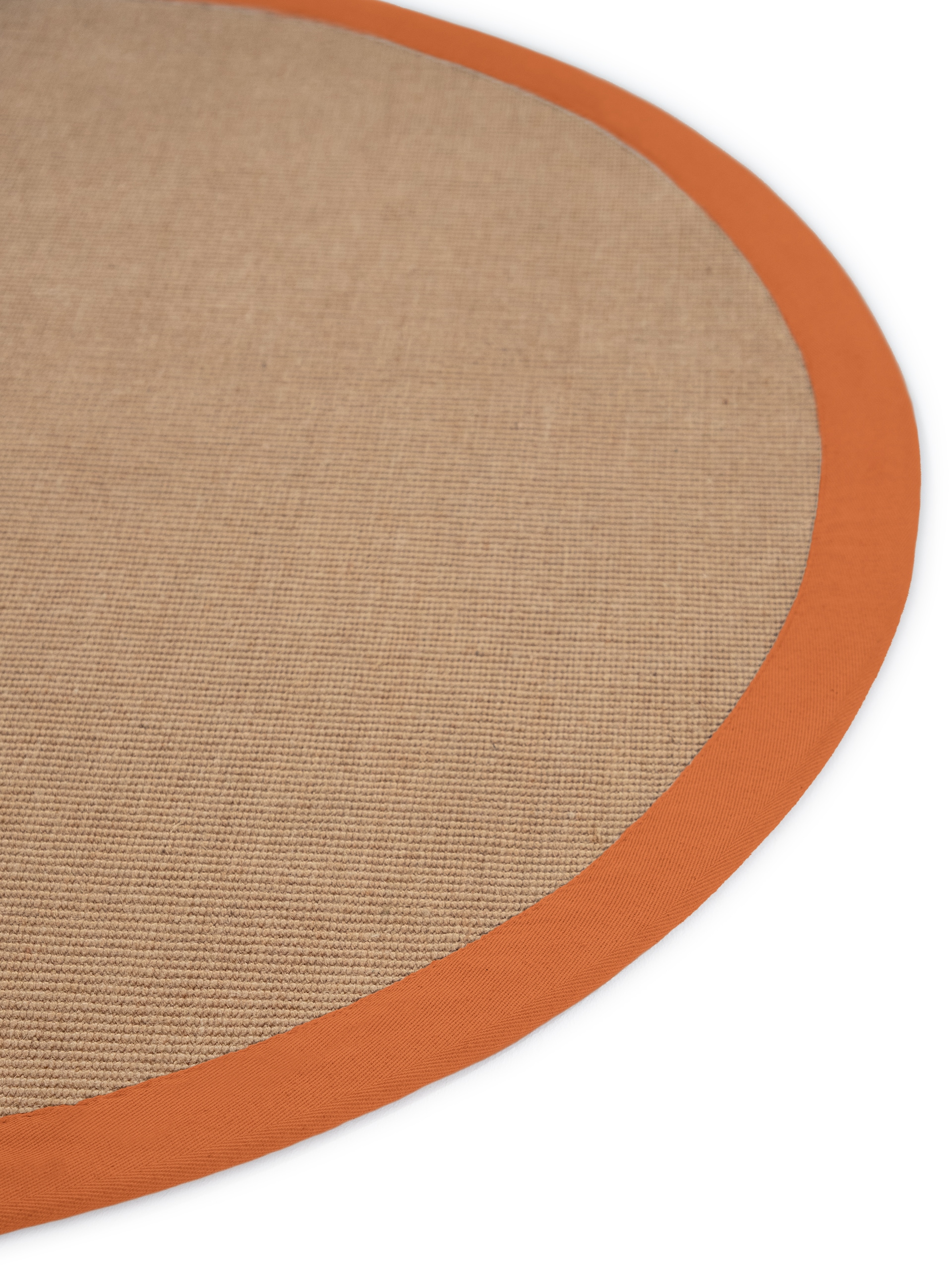 carpetfine Sisalteppich »Sisal«, rund, 5 mm Höhe, mit farbiger Bordüre, Anti-Rutsch Rückseite
