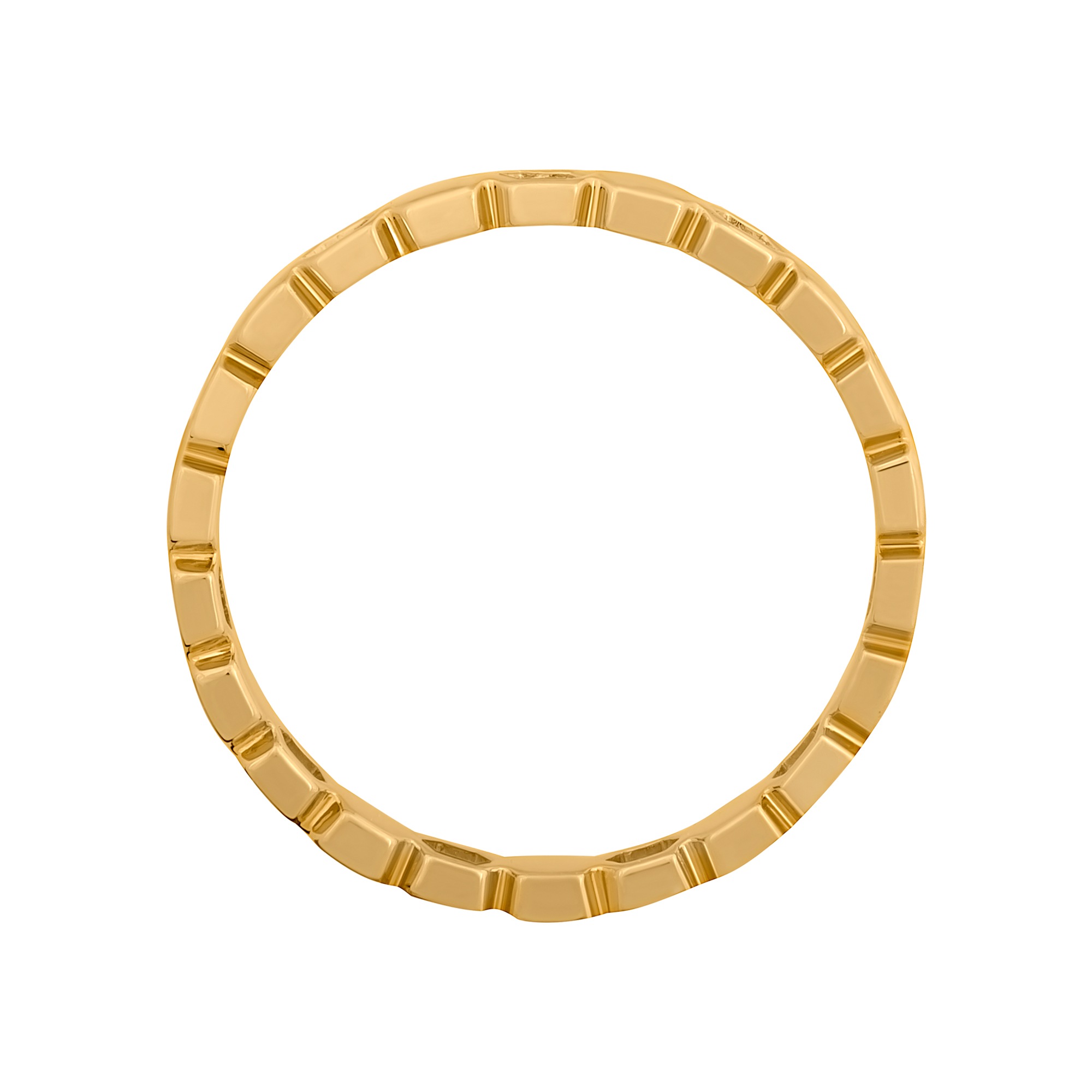 CAÏ Fingerring »925/- Sterling Silber vergoldet Hexagon Cut Outs Stacking«