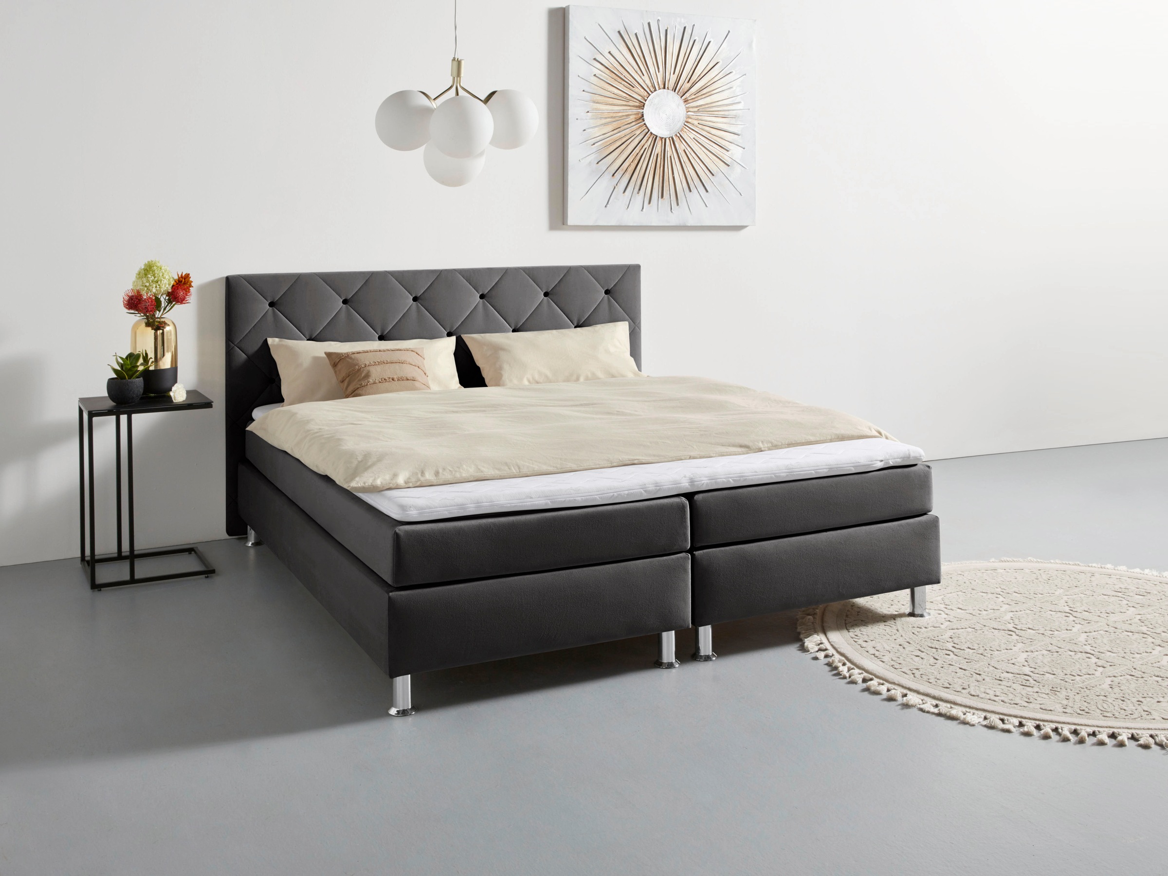 COLLECTION AB Boxbett »Sarina«, Inklusive Topper, wahlweise mit Bettkasten, in H2, H3 und H4