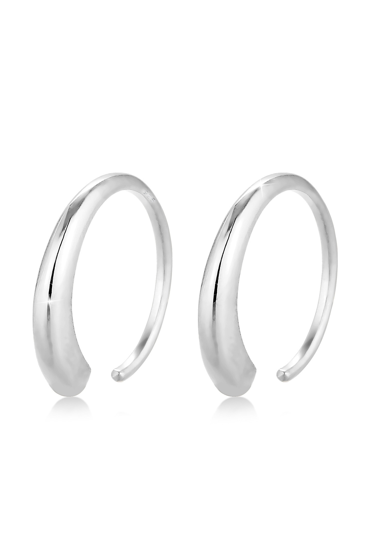 Paar Creolen ELLI "Creolen Ohrhänger 925 Sterling Silber", silber, Ohrringe, Damen, onesize, ohne Stein, Silber 925 (Sterlingsilber)