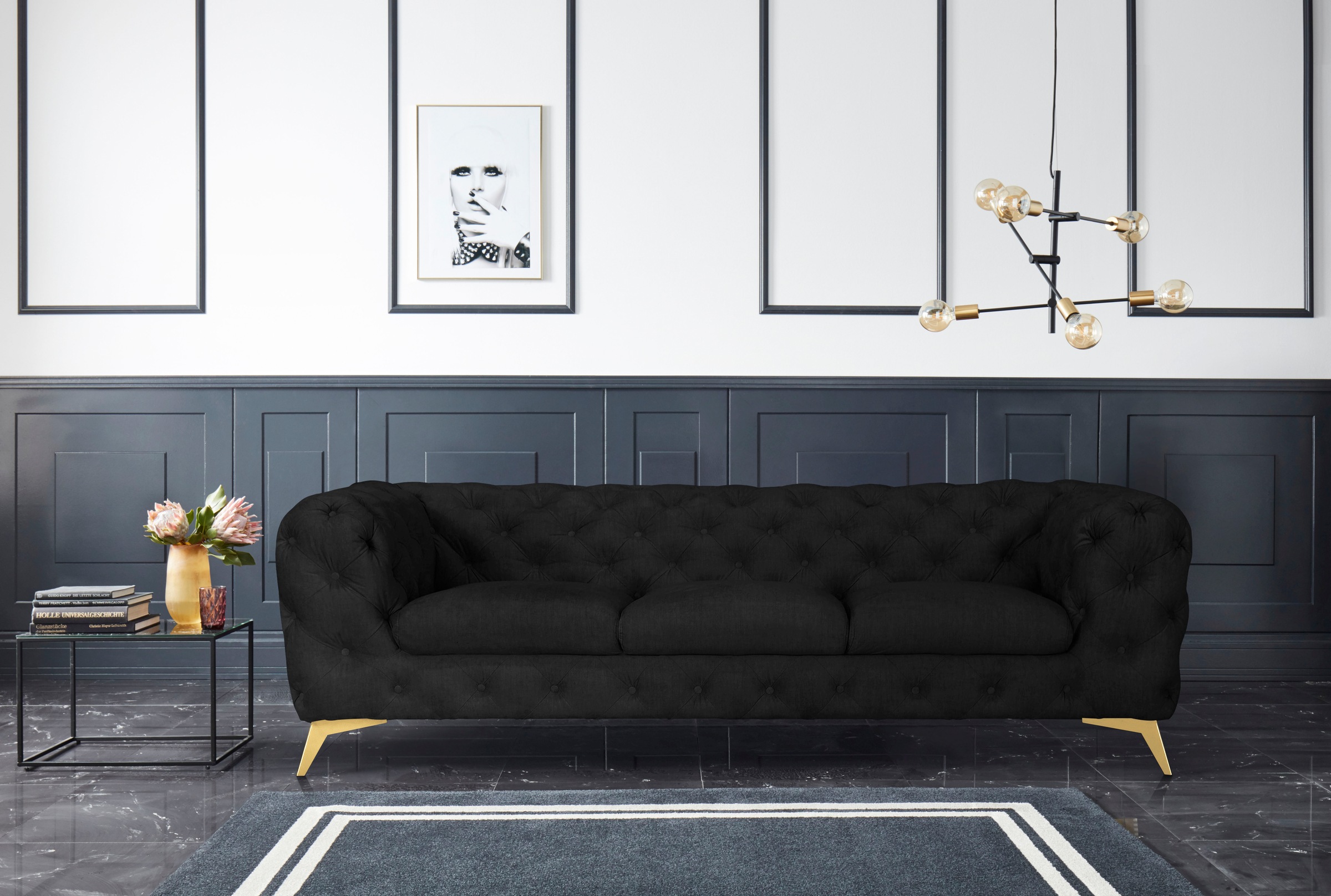 Home affaire Chesterfield-Sofa "Glynis" aufwändige Knopfheftung, moderne Ch günstig online kaufen