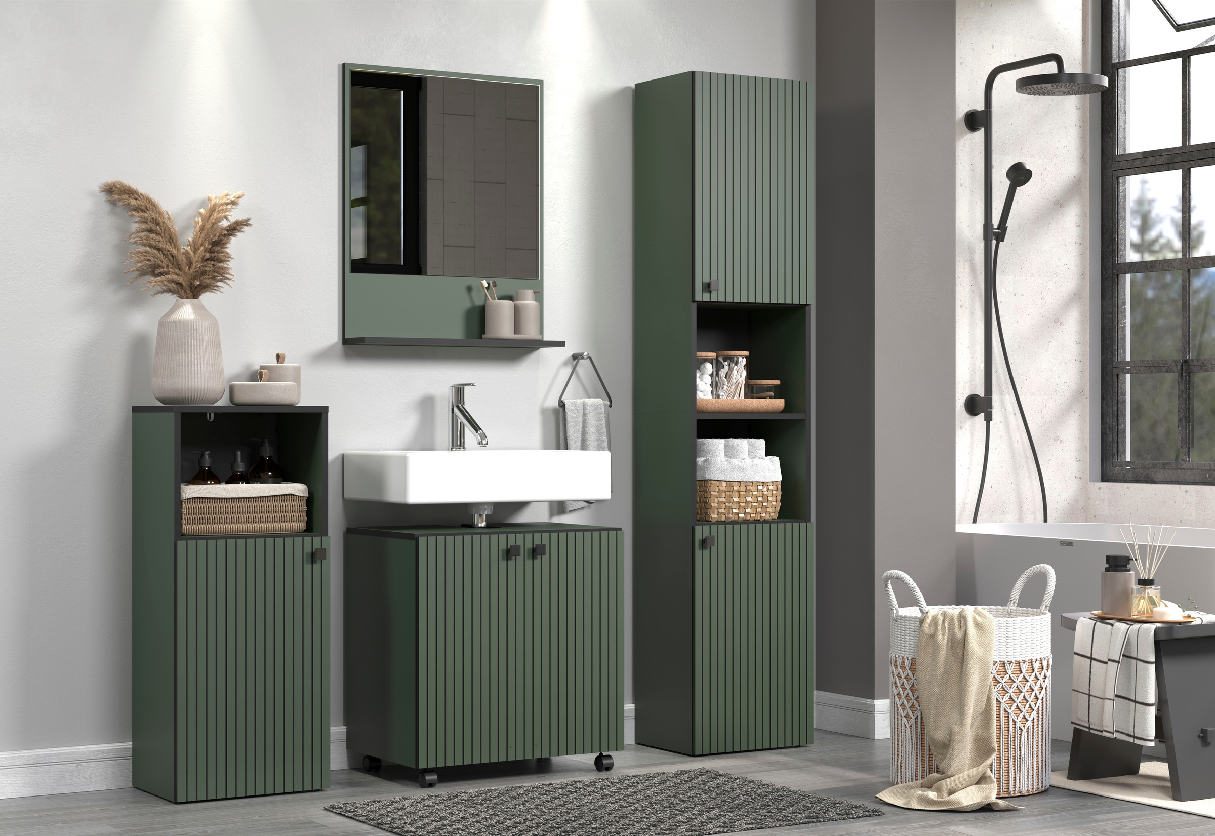 welltime Badspiegel »Amrum« Wandspiegel mit Ablage - (B/T/H) wahlweise 60 bis 80/14/74 cm