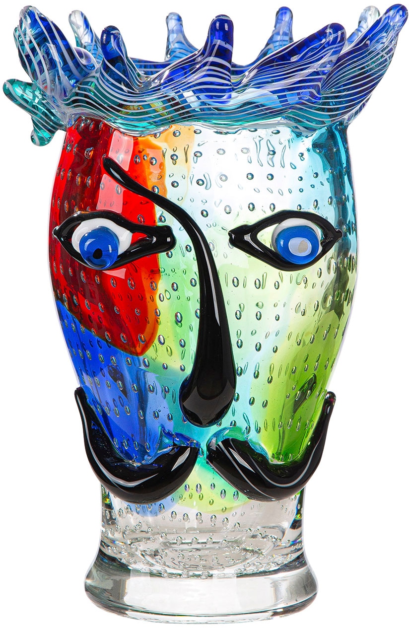 GILDE Tischvase "Gesichtsvase Donald grün; rot H. 29 cm" günstig online kaufen