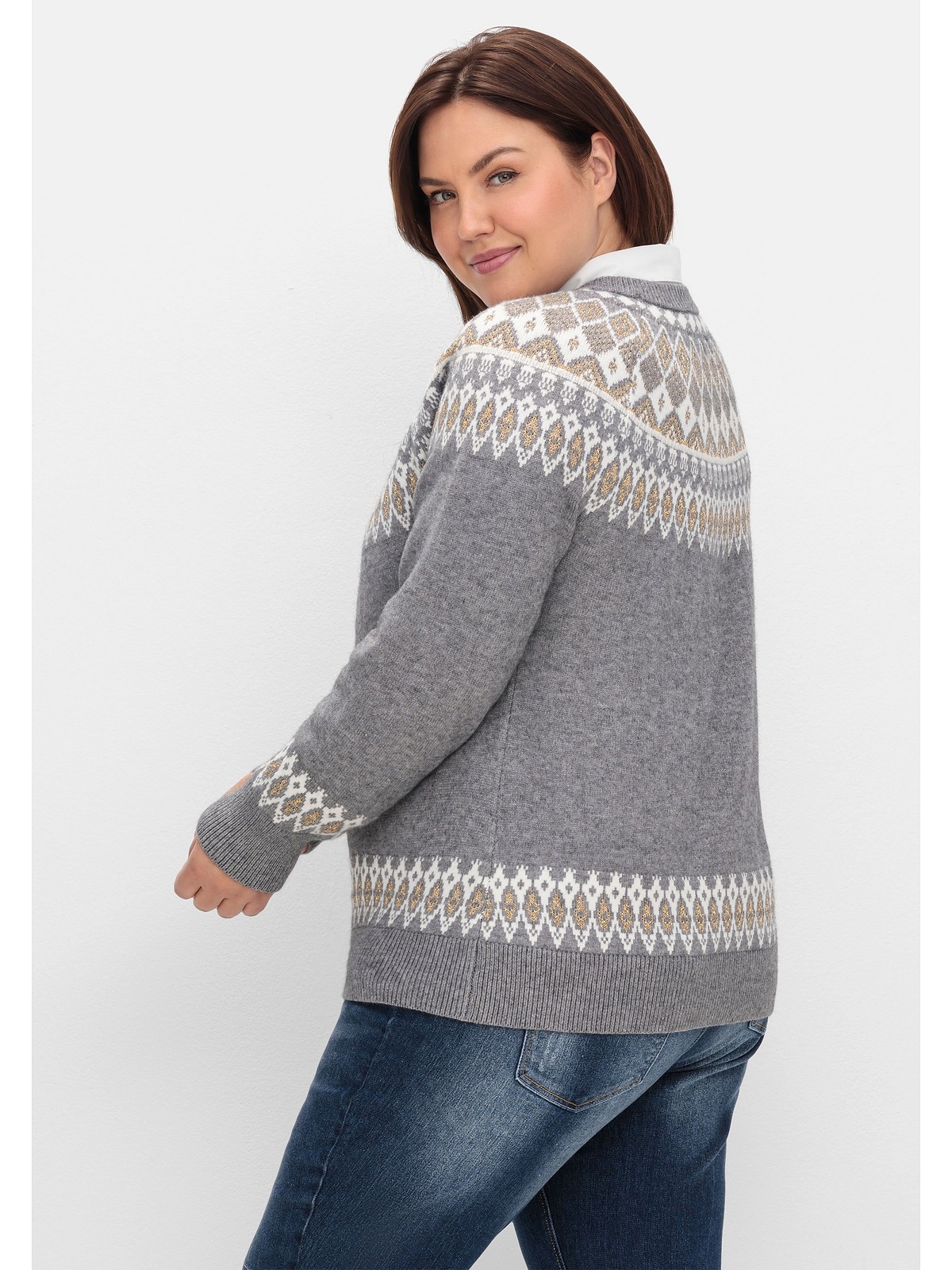 sheego by Joe Browns Strickpullover »Große Größen«, mit Norwegermuster