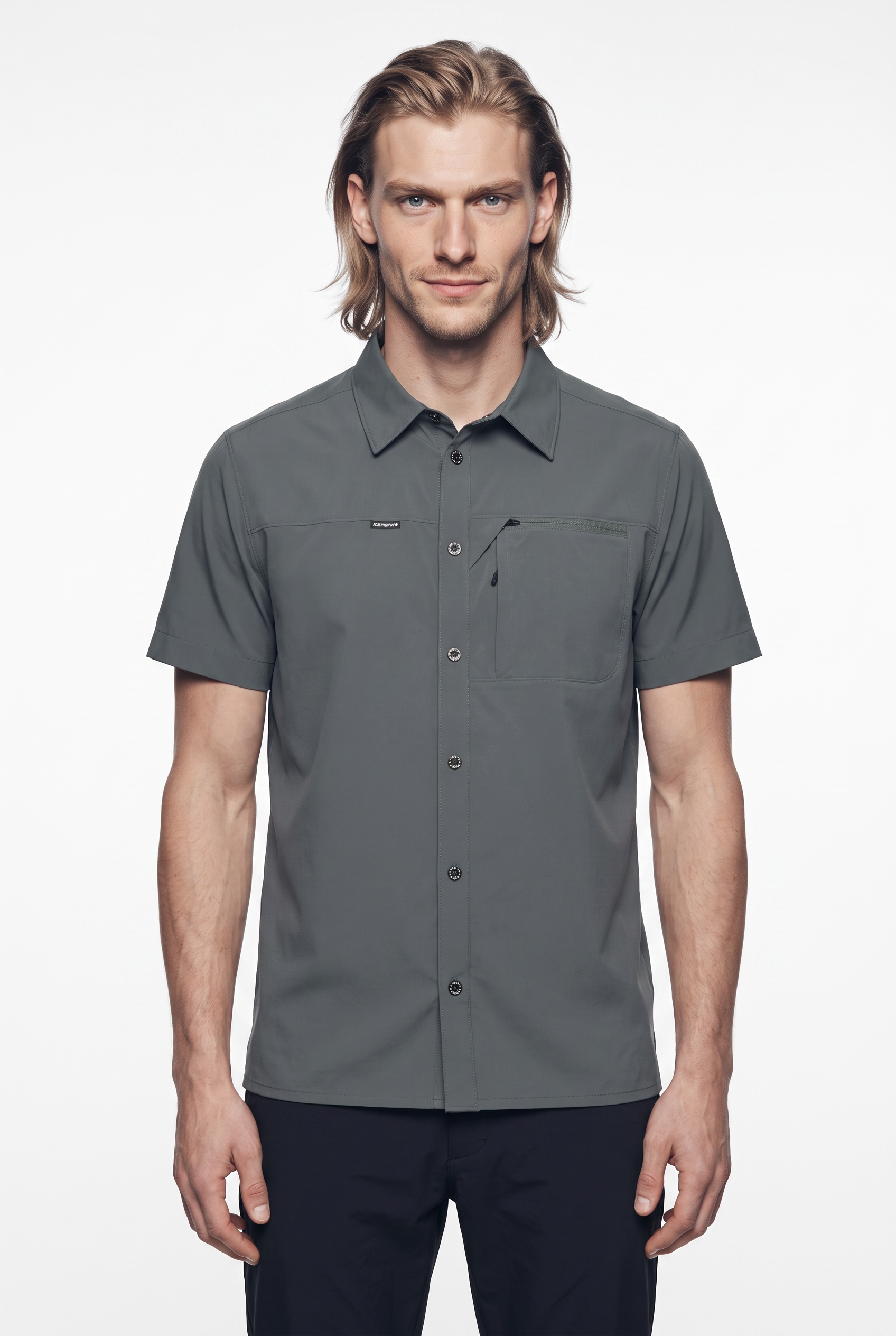 Icepeak Funktionsshirt "H FUNKTIONSHEMD BOXFORD" mit Brusttasche mit Reißverschluss, in 4-Wege-Stretchmaterial