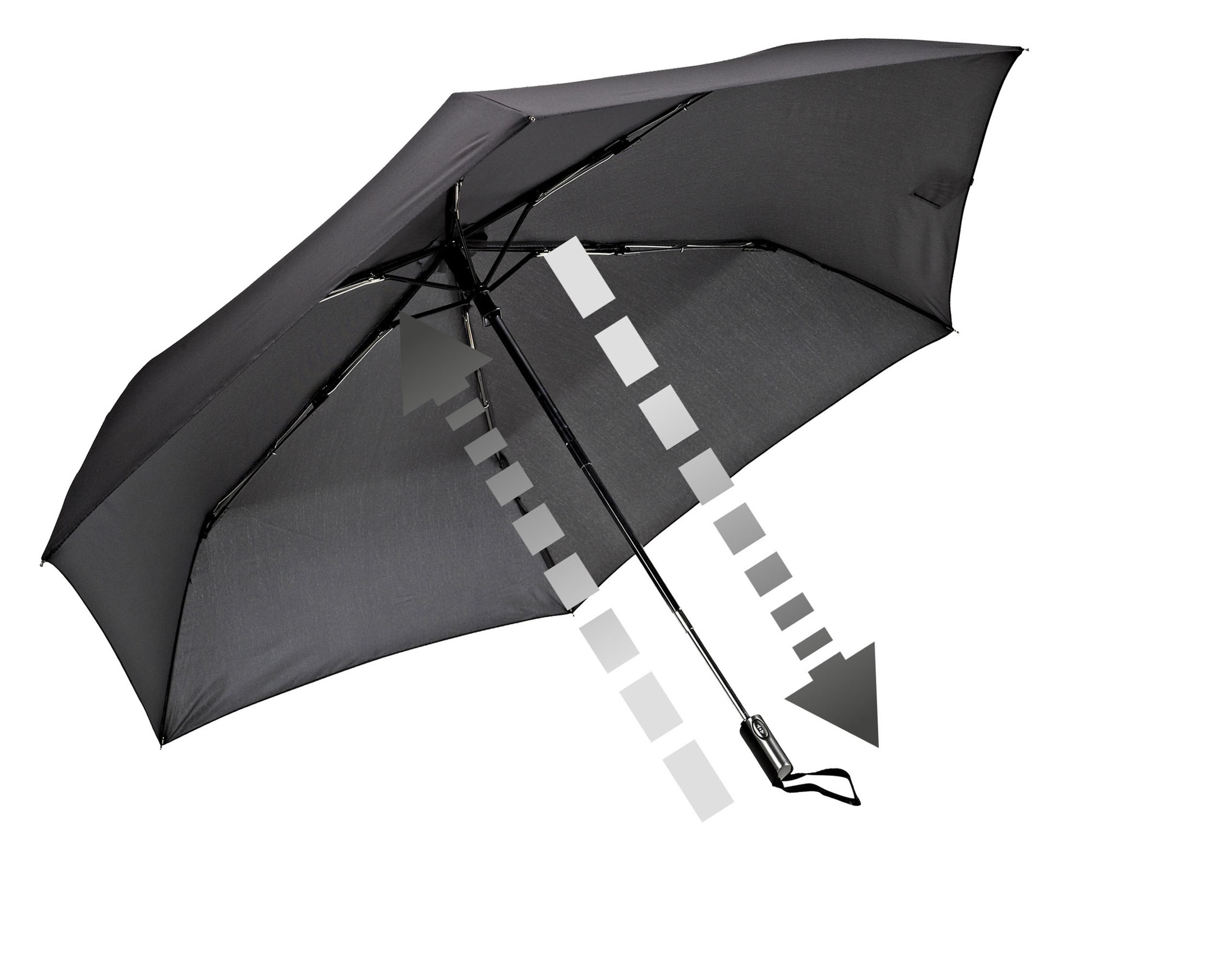 EuroSCHIRM® Taschenregenschirm »Automatik 3224, schwarz«, besonders leicht, extra flach, mit Automatik