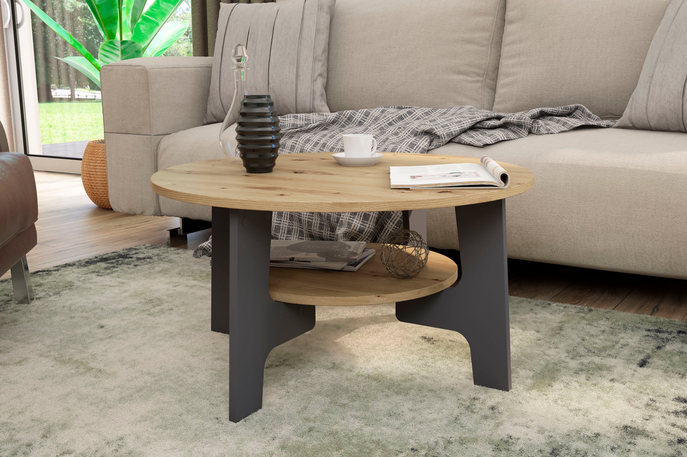byLIVING Couchtisch »JONNY« Artisan Eiche, Old Wood oder weiß, Ablageboden