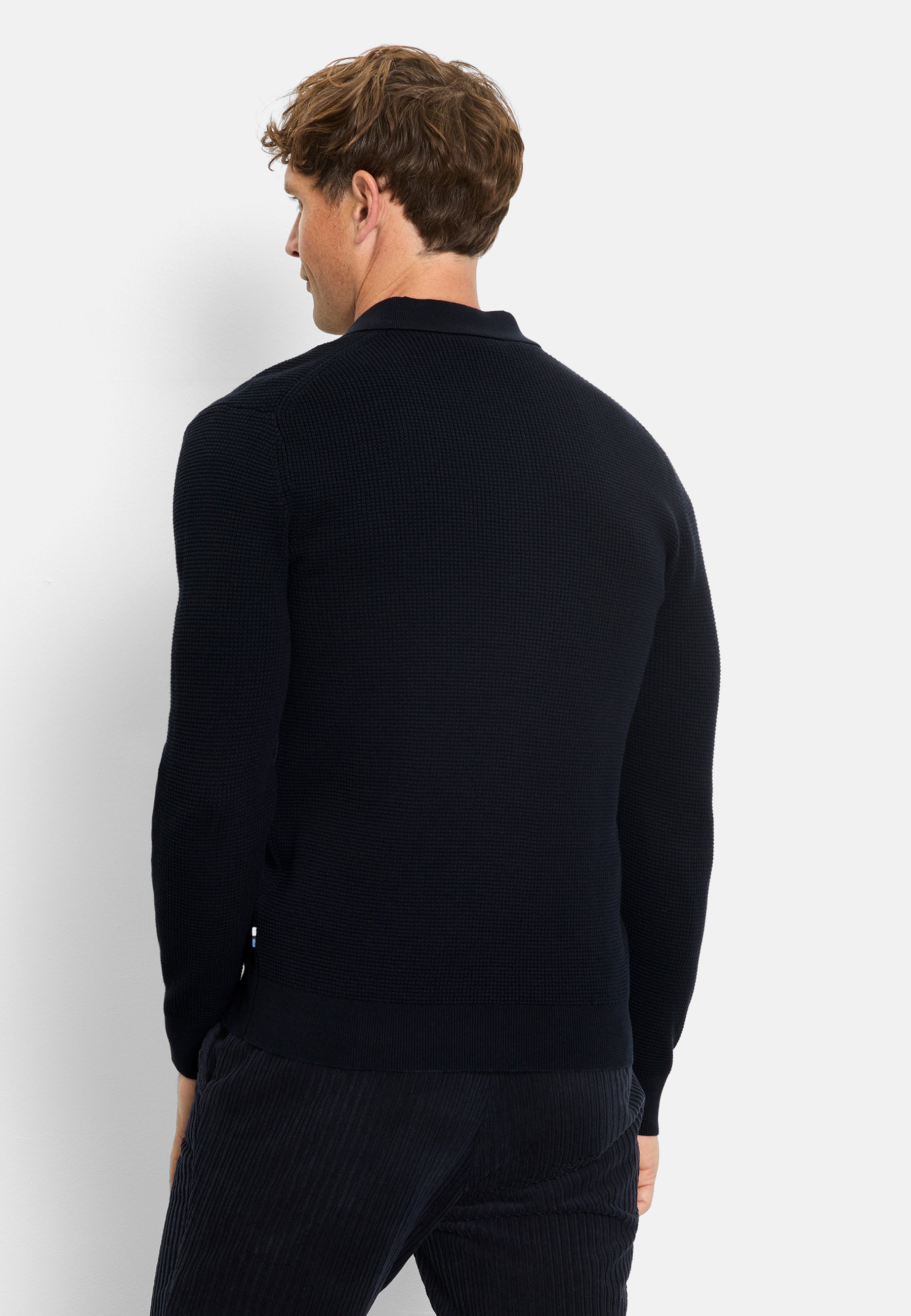 Langarm-Poloshirt OLYMP "OLYMP Casual Strick", Damen, Gr. S, marine, 89% Baumwolle, 11% Polyamid, Shirts 6