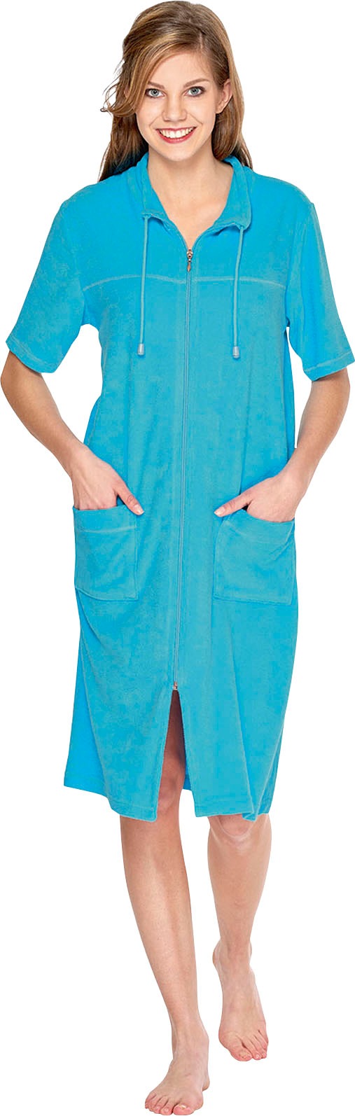 Wewo fashion Damenbademantel "033" 1 Stk. tlg., Kragen mit Kordel günstig online kaufen