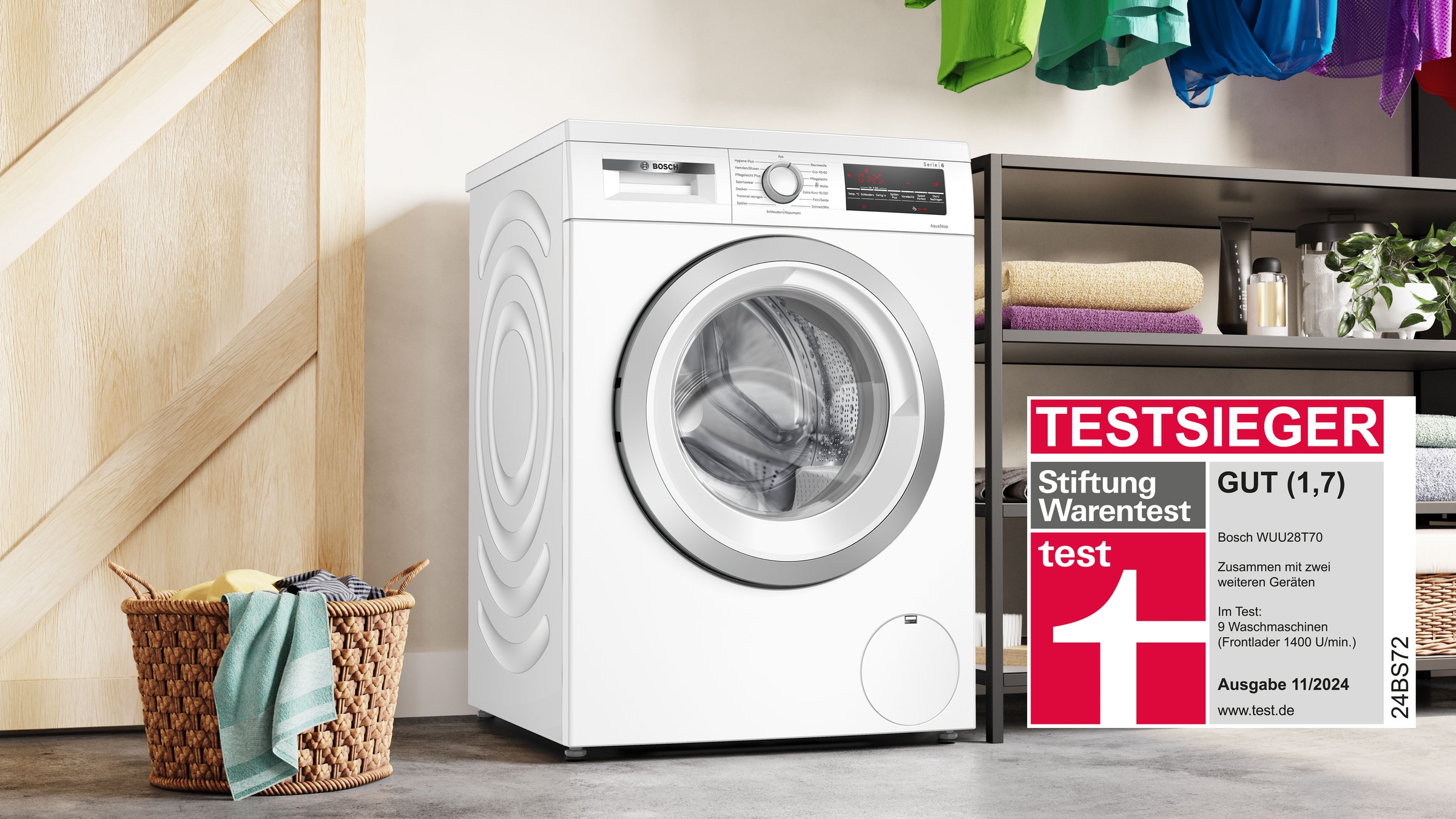 BOSCH Waschmaschine "WUU28T70" 8 kg 1400 U/min unterbaufähig, Speed Perfect günstig online kaufen