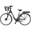 FISCHER Fahrrad E-Bike »CITA ECU 2200 318«, 7 Gang, Shimano, Nexus, Frontmotor 250 W, (mit Akku-Ladegerät-mit Beleuchtungsset-mit Fahrradkorb-mit Fahrradschloss-mit Werkzeug)