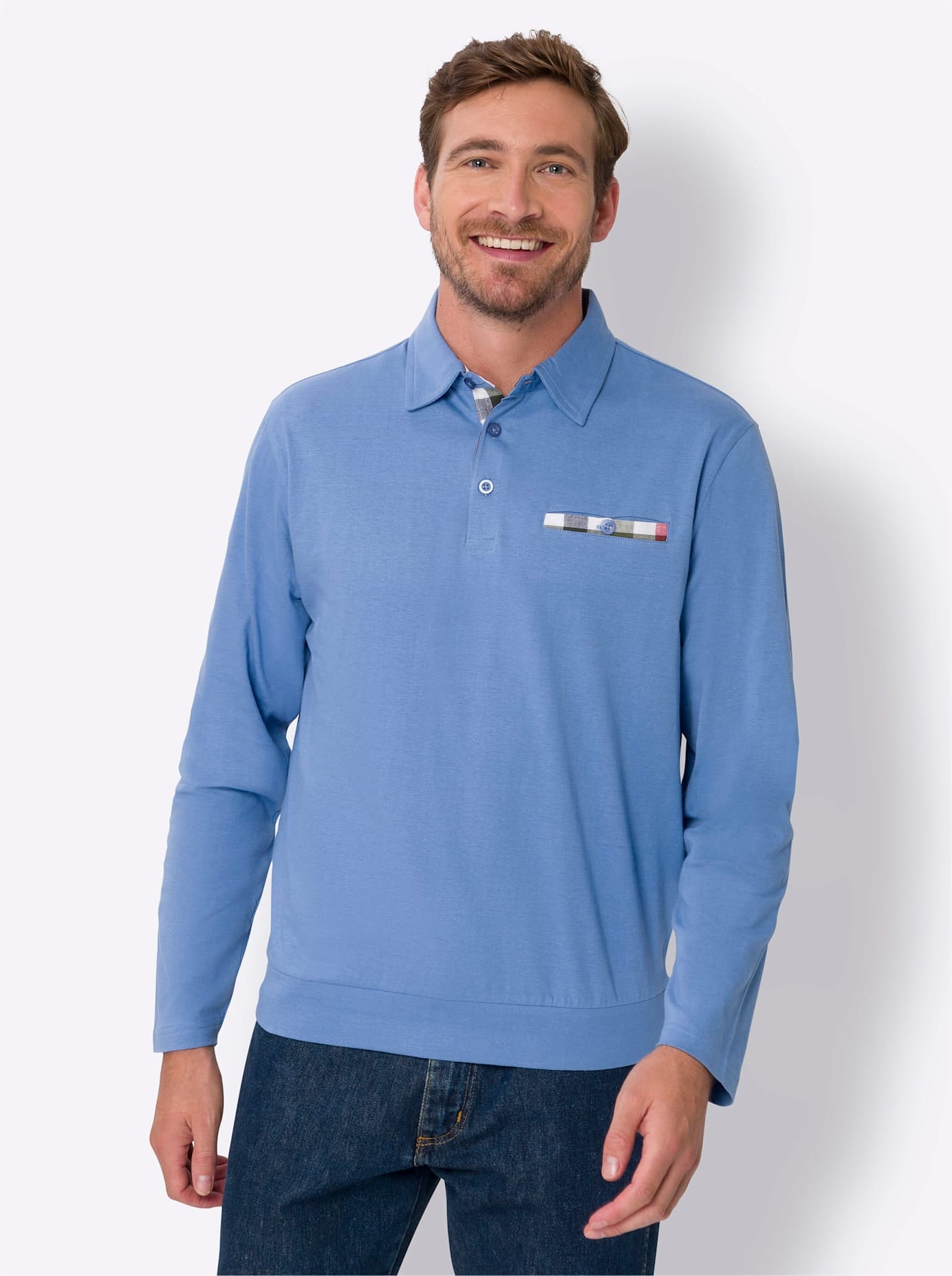 Classic Poloshirt "Langarm-Poloshirt" 1 Stk. tlg. günstig online kaufen