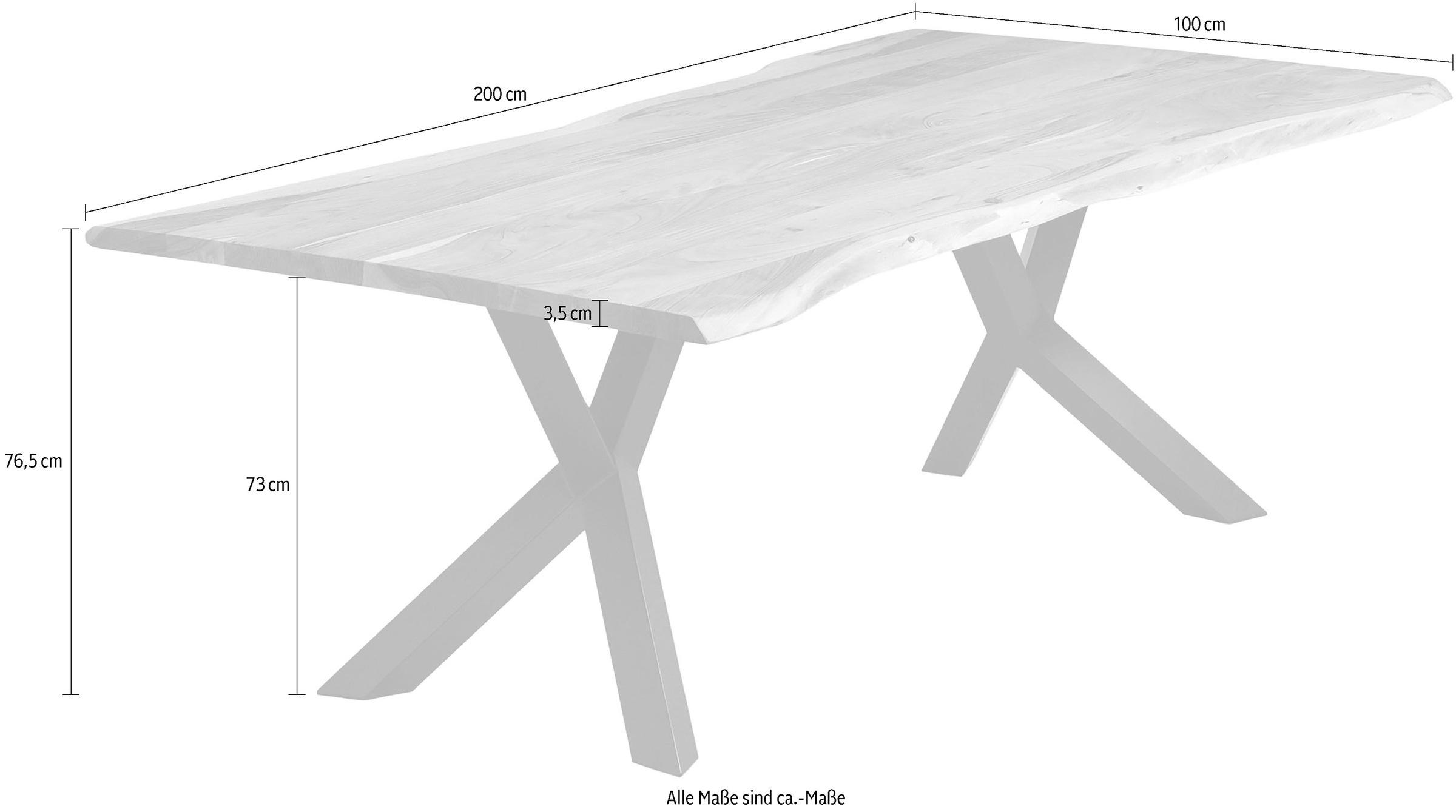 SalesFever Esstisch »Designertisch für Mahlzeiten« Massivholz geölt und zweifach gewachst