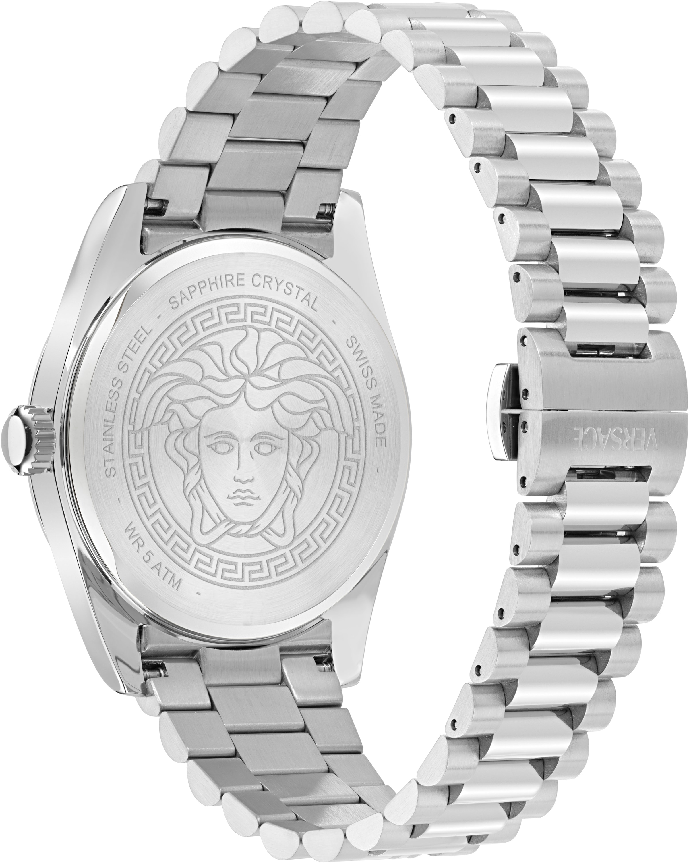 Versace Quarzuhr »MILLENYIUM GENT«, Armbanduhr, Herrenuhr, Swiss Made, Edelstahlarmband, analog, Datum