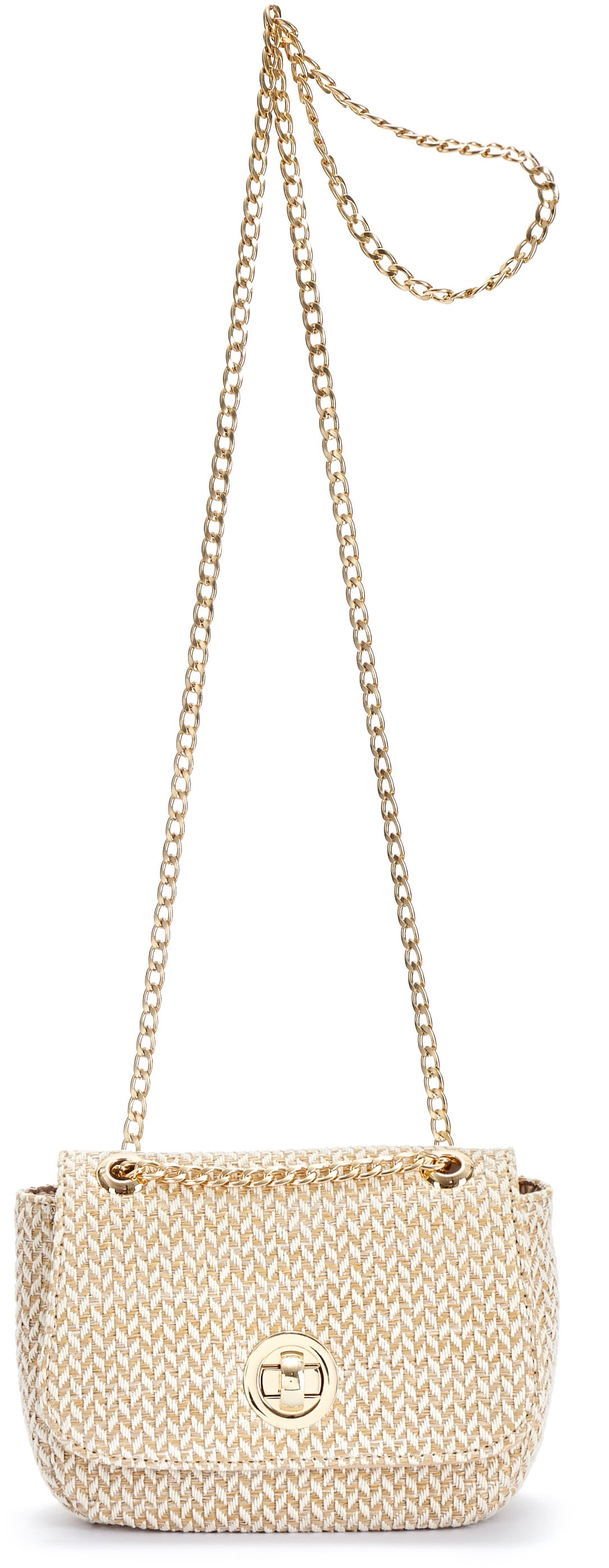 Vivance Umhängetasche »Minibag«, Handtasche, Henkeltasche, Bast-Optik, Crossbody Bag VEGAN