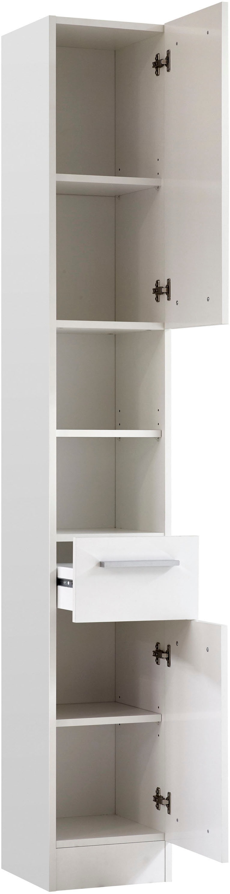 Thumbnail - Saphir Hochschrank "Quickset 335 Badschrank 30 cm breit, 2 Türen, 1 Nische, 1 Schublade", Badezimmer-Hochschrank, Weiß G...
