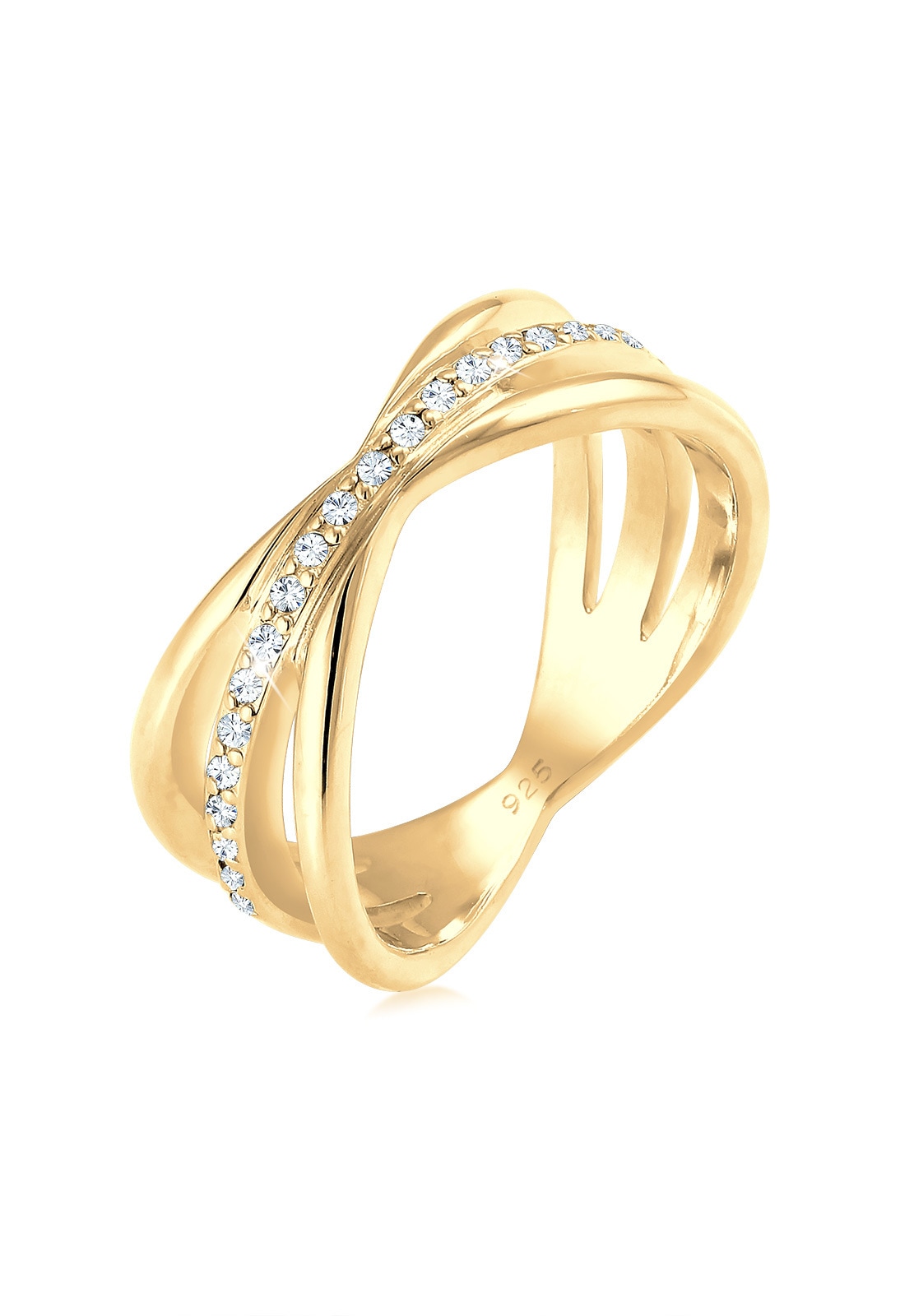 Elli Premium Fingerring »Wickelring Blogger Kristalle 925 Silber«
