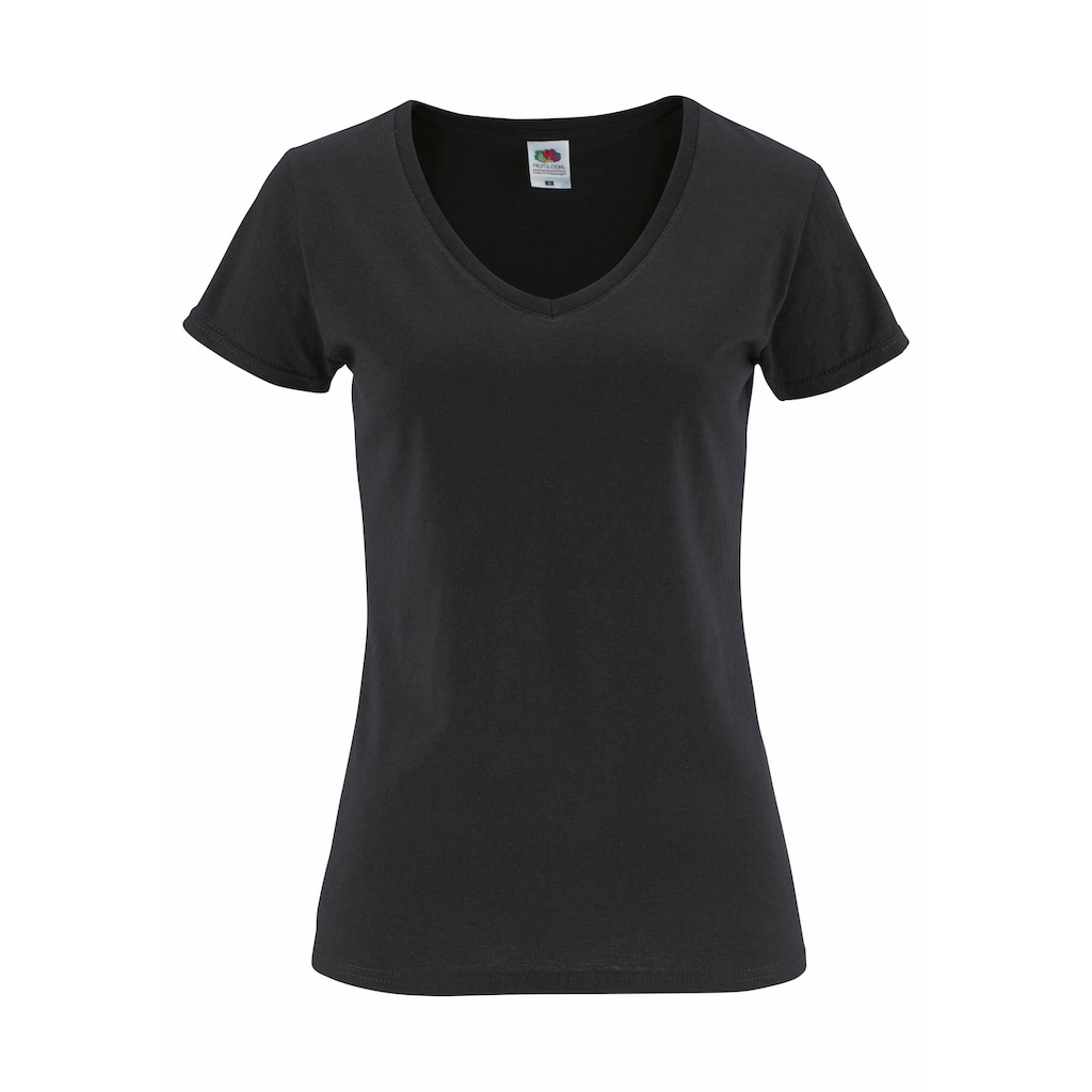 Fruit of the Loom V-Shirt »Lady-Fit Valueweight V-Neck«, (Packung, 2 tlg., 2er-Pack)