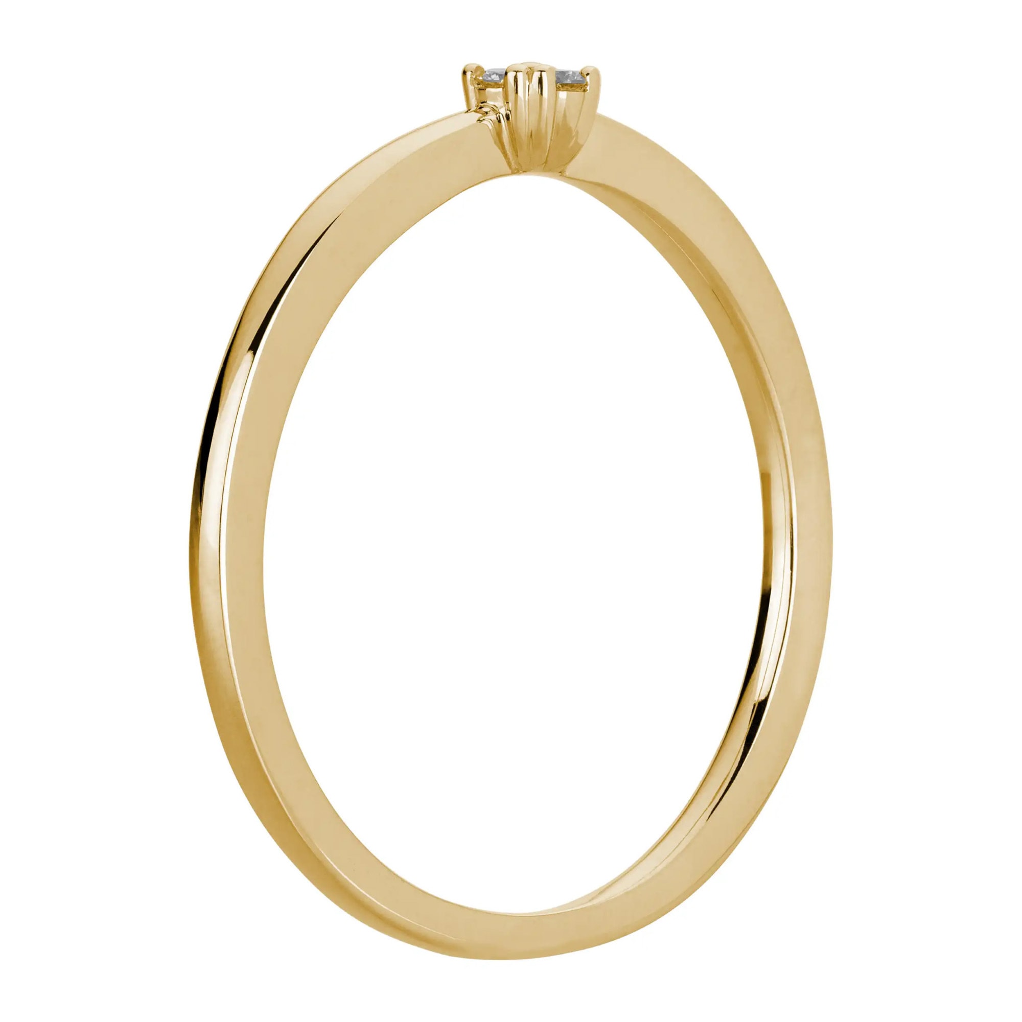 LYOMI Fingerring »585/- Gelbgold 4 synth. Diam. 0,045ct.«