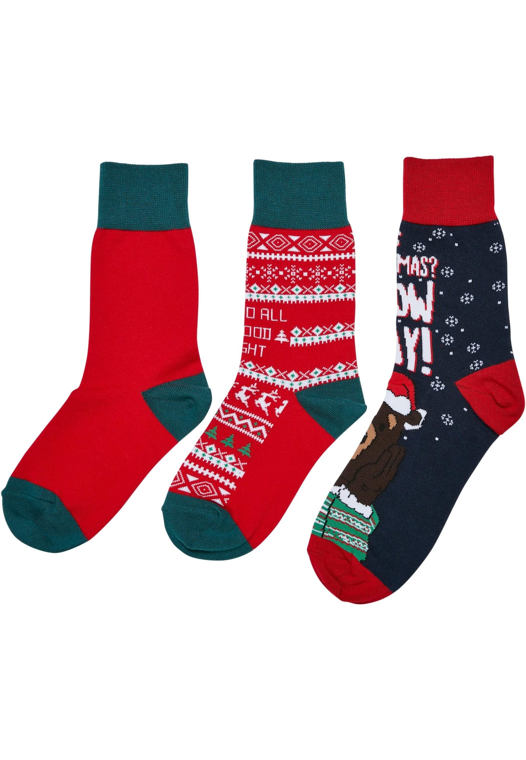 Basicsocken »Urban Classics Unisex Christmas Bear Socks Kids 3-Pack«, (1 Paar)